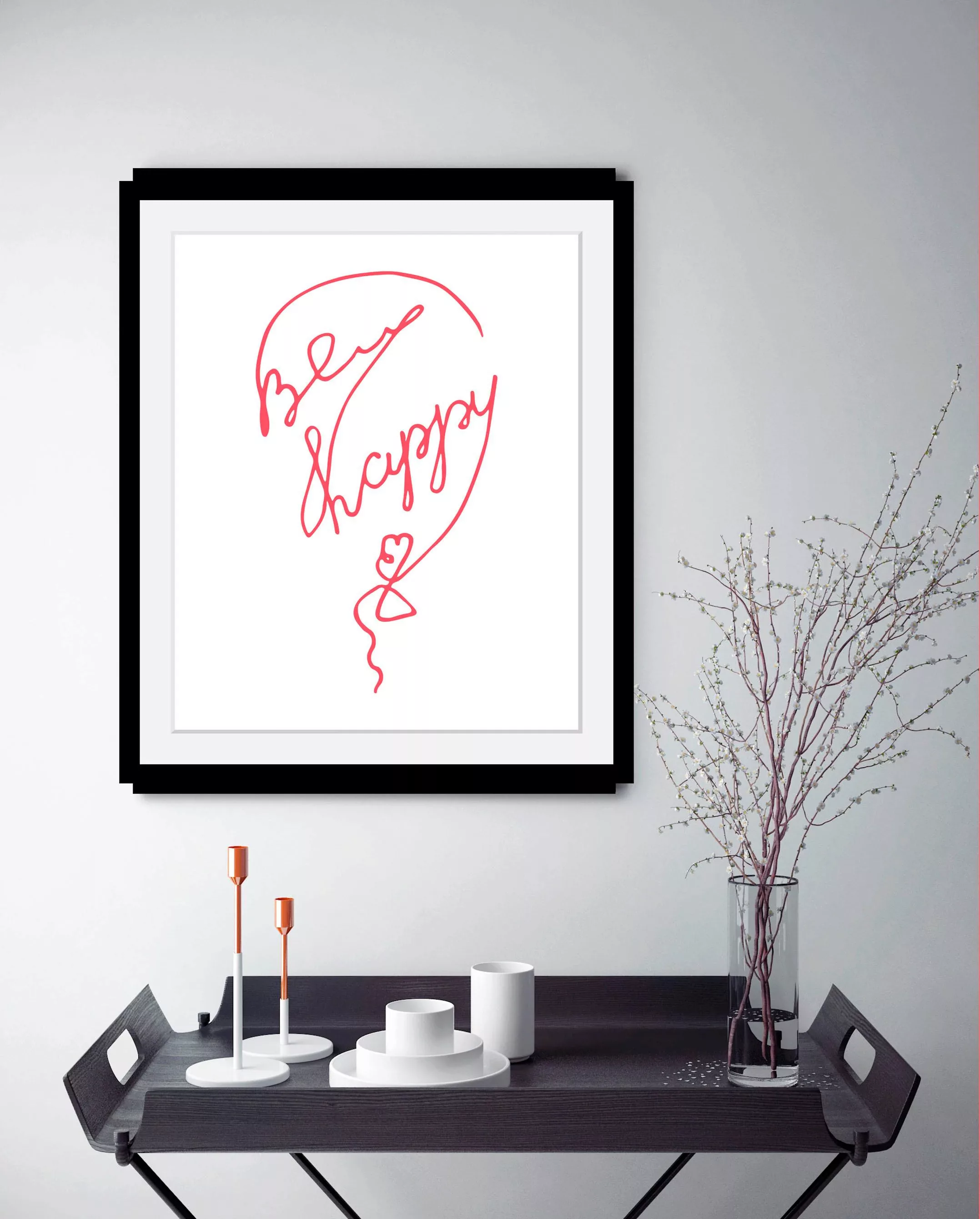 queence Bild "Be Happy", in 3 Größen, gerahmt günstig online kaufen