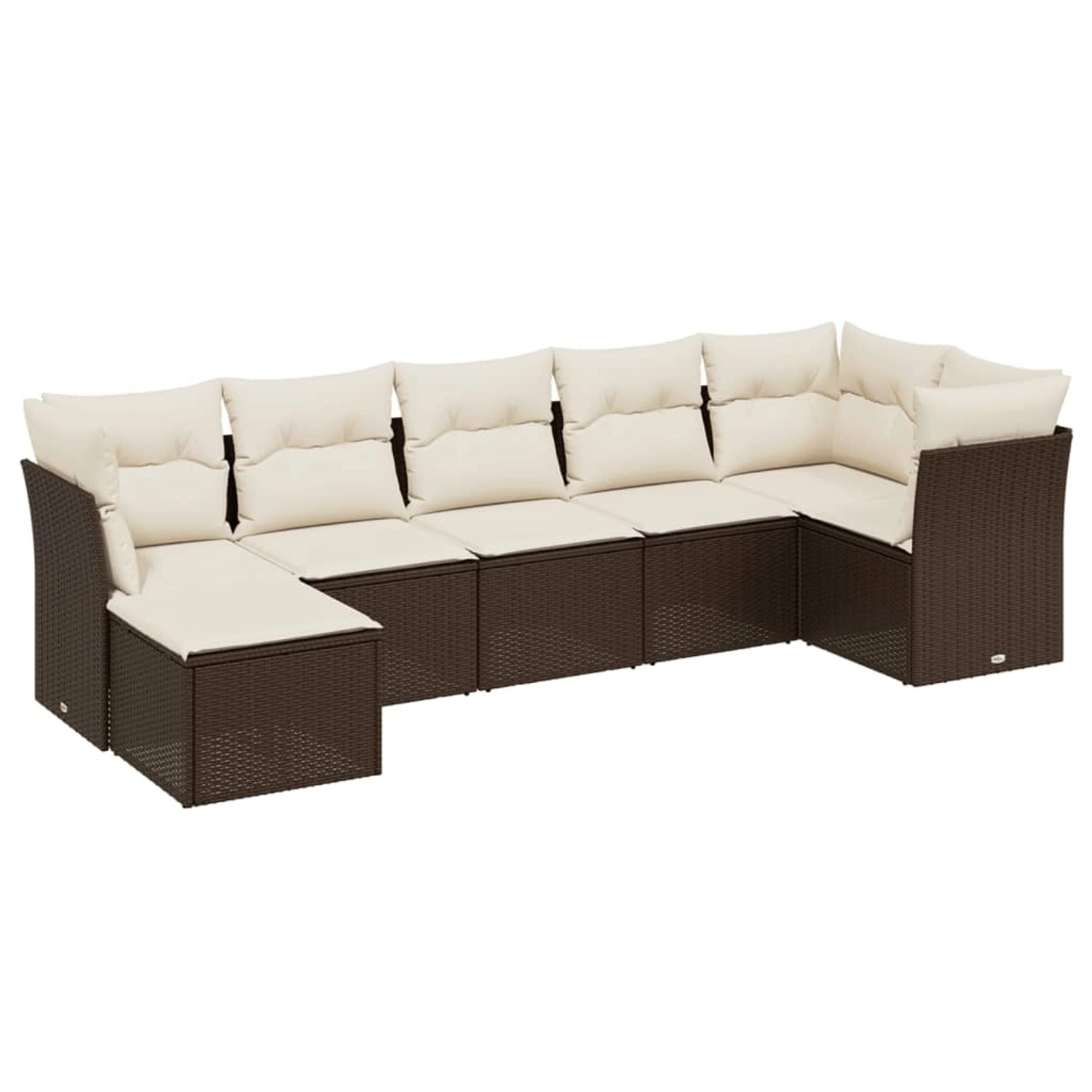 vidaXL 7-Tlg Garten-Sofagarnitur mit Kissen Braun Poly Rattan 3263199 günstig online kaufen