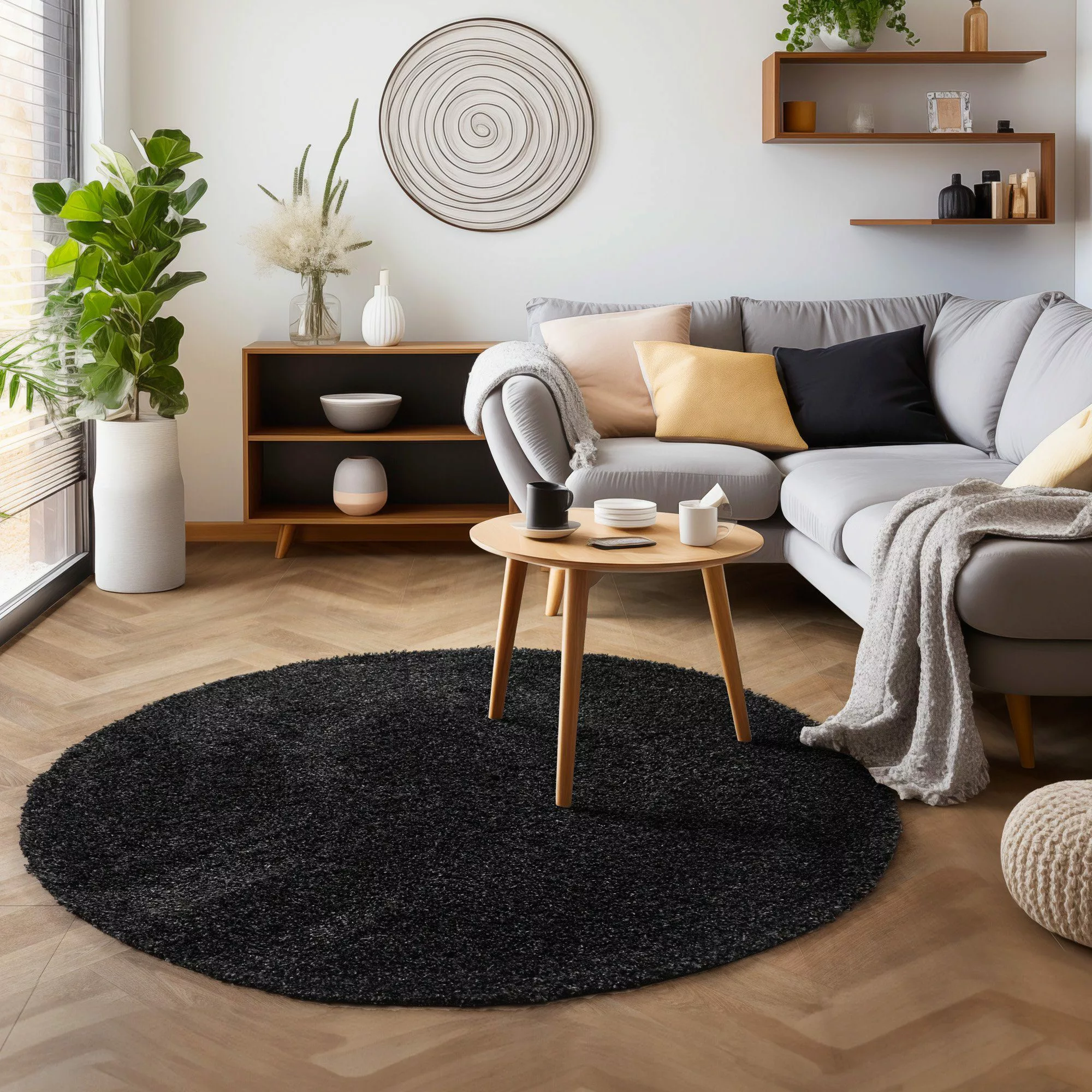 SIMPEX24 Teppich Unicolor - Einfarbig, Rund, günstig online kaufen