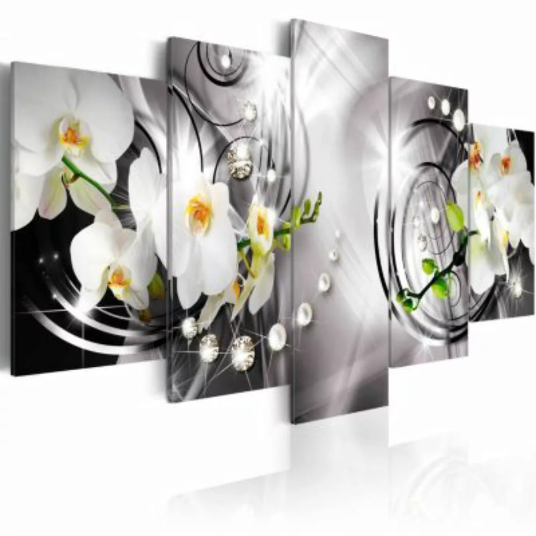 artgeist Wandbild Orchid, pearls and diamonds grau/weiß Gr. 200 x 100 günstig online kaufen