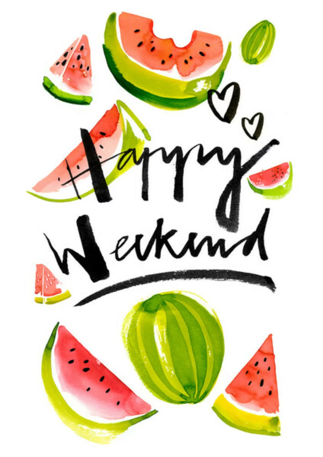 Poster / Leinwandbild - Happy Weekend günstig online kaufen