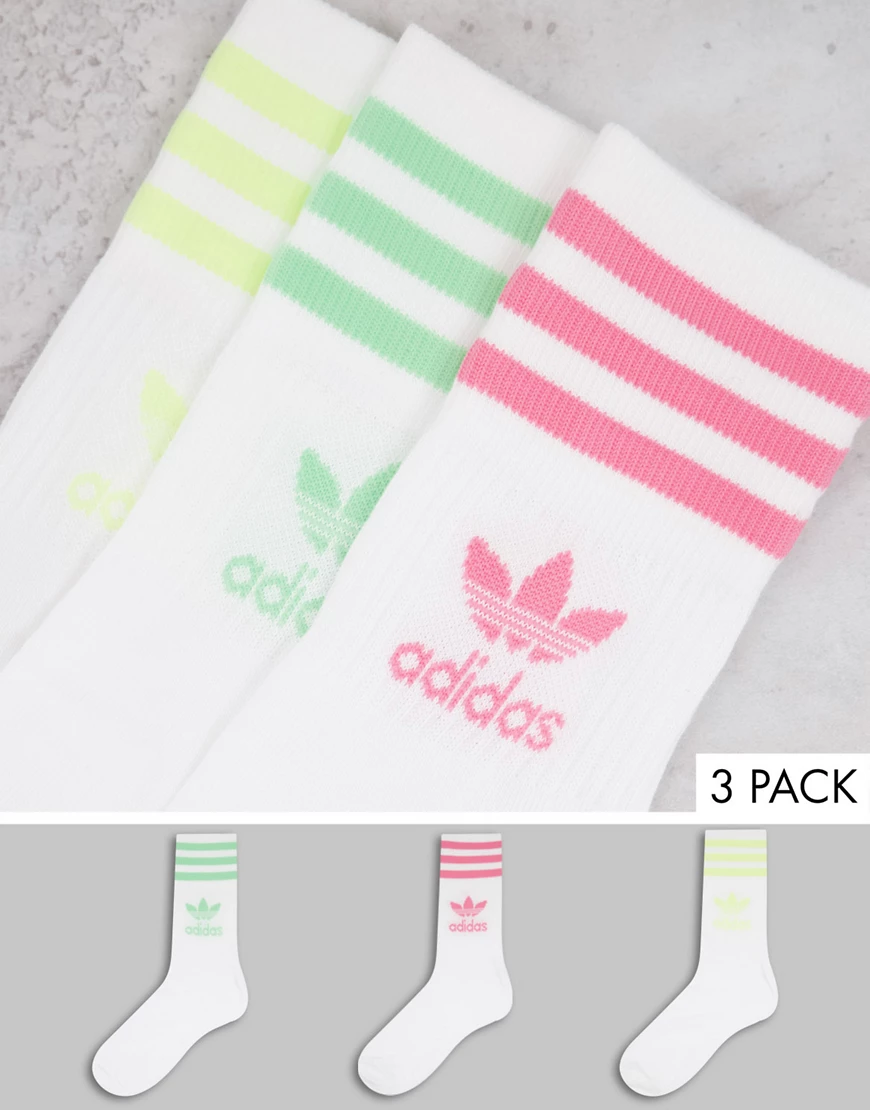 adidas Originals – adicolor – 3er-Pack Crew-Socken in Weiß günstig online kaufen