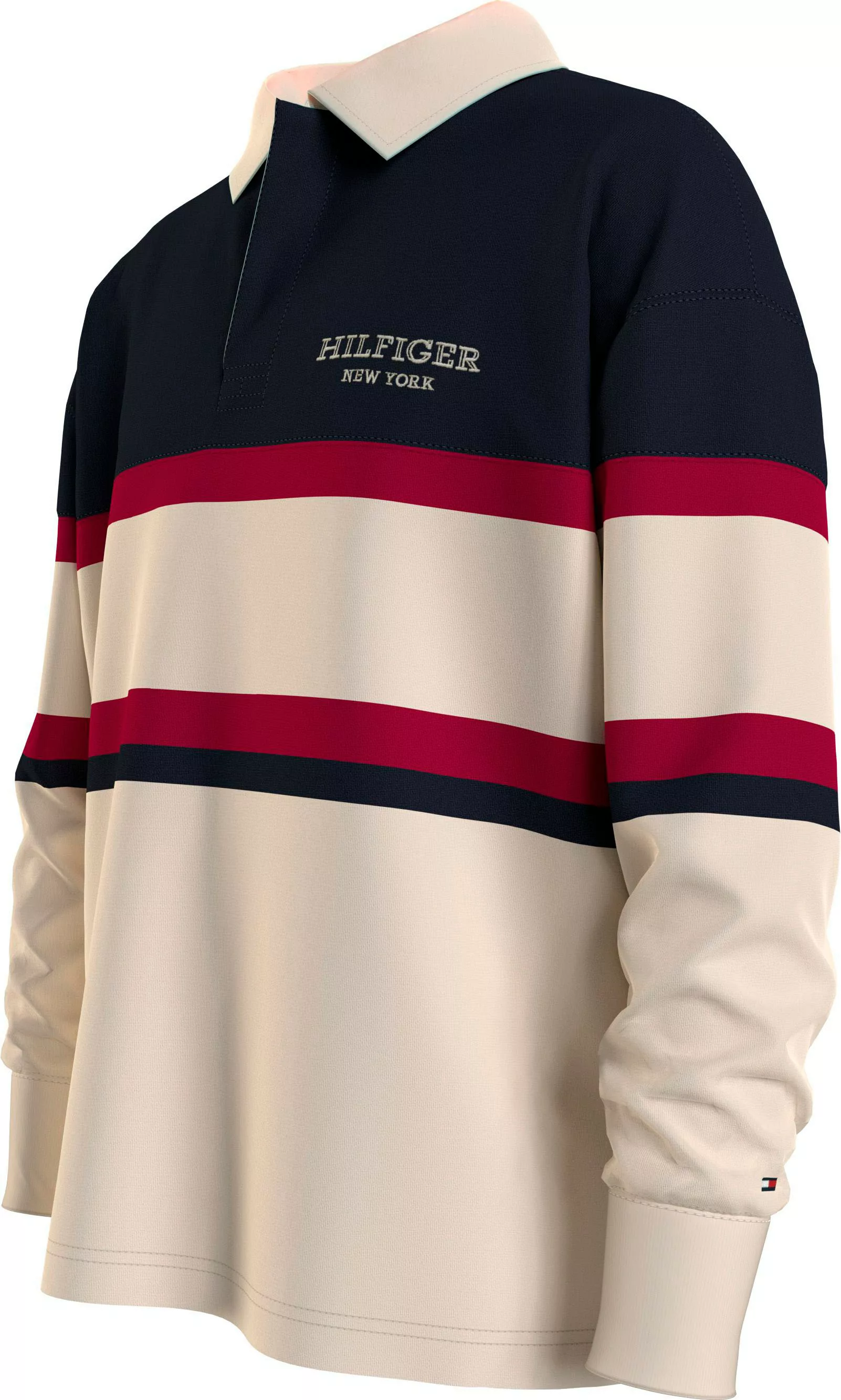 Tommy Hilfiger Sweatshirt MONOTYPE COLOR BLOCK RUGBY mit Knöpfen am Kragen günstig online kaufen