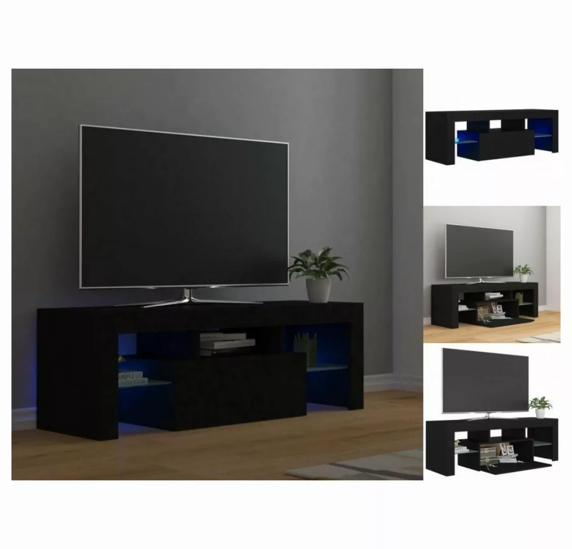 vidaXL TV-Schrank TV-Schrank mit LED-Leuchten Schwarz 120x35x40 cm Lowboard günstig online kaufen