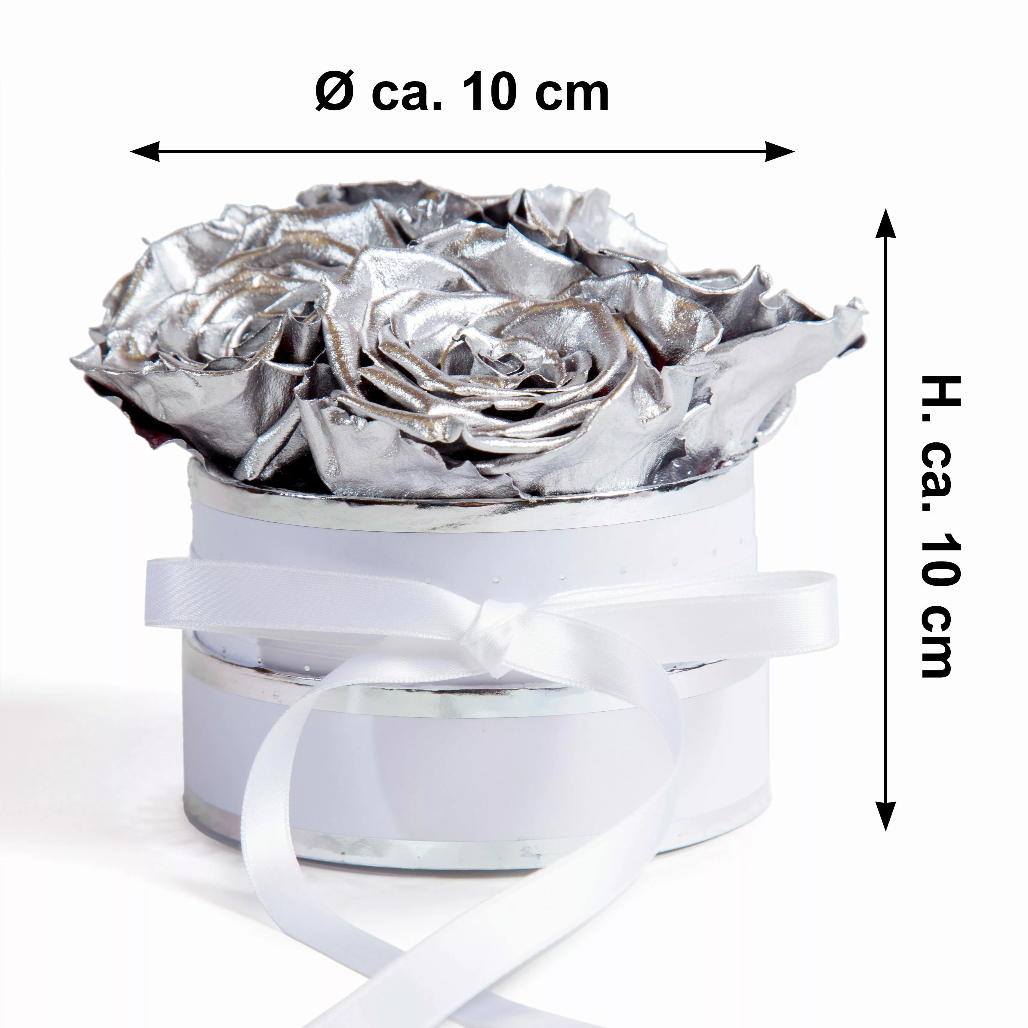 Kunstblume Infinity Rosenbox weiß rund 4 günstig online kaufen