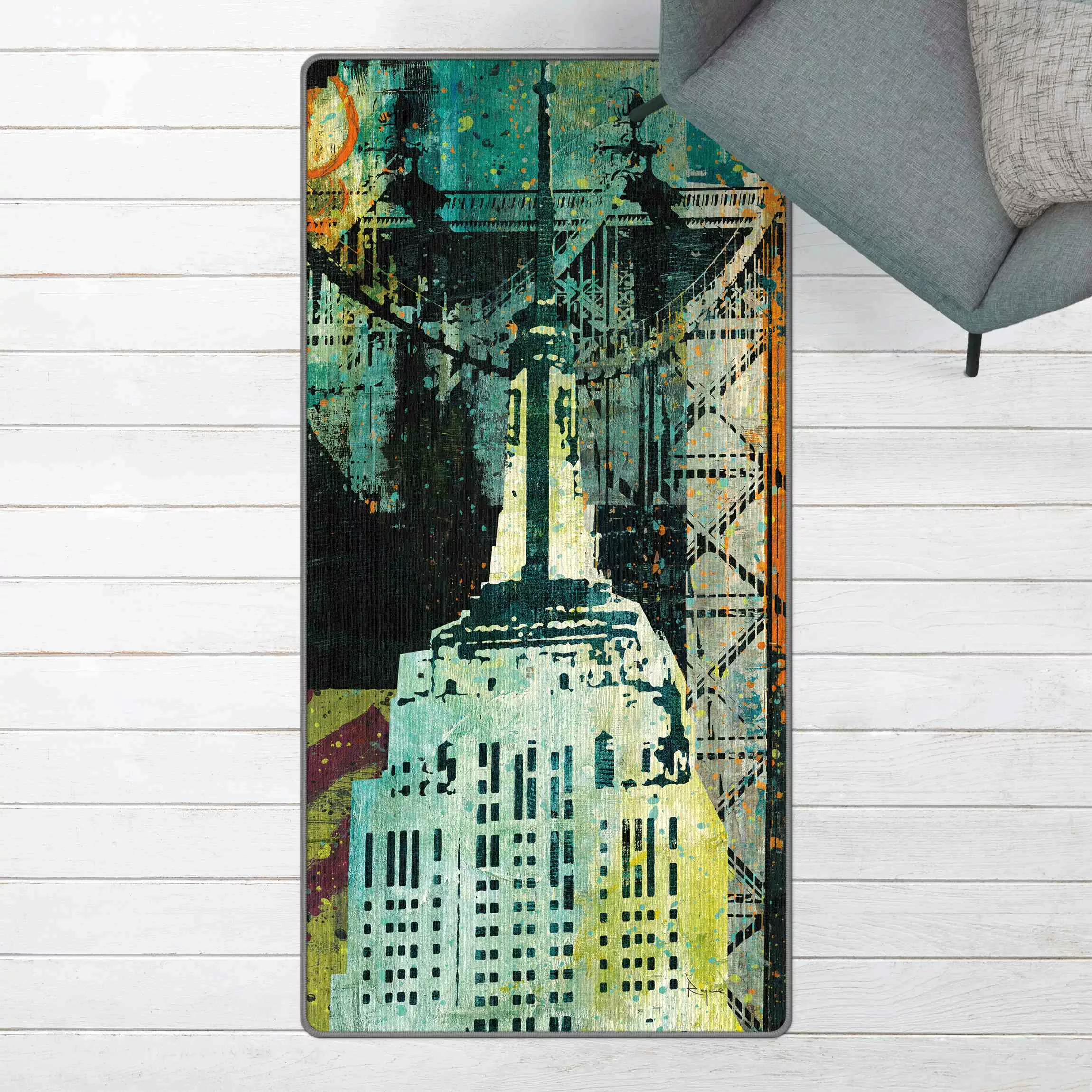 Teppich NY Graffiti Empire State Building günstig online kaufen