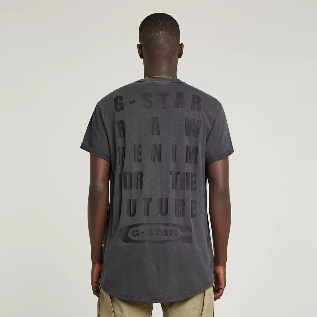 G-STAR T-Shirt Text Back Overdyed Lash mit großem Backprint günstig online kaufen