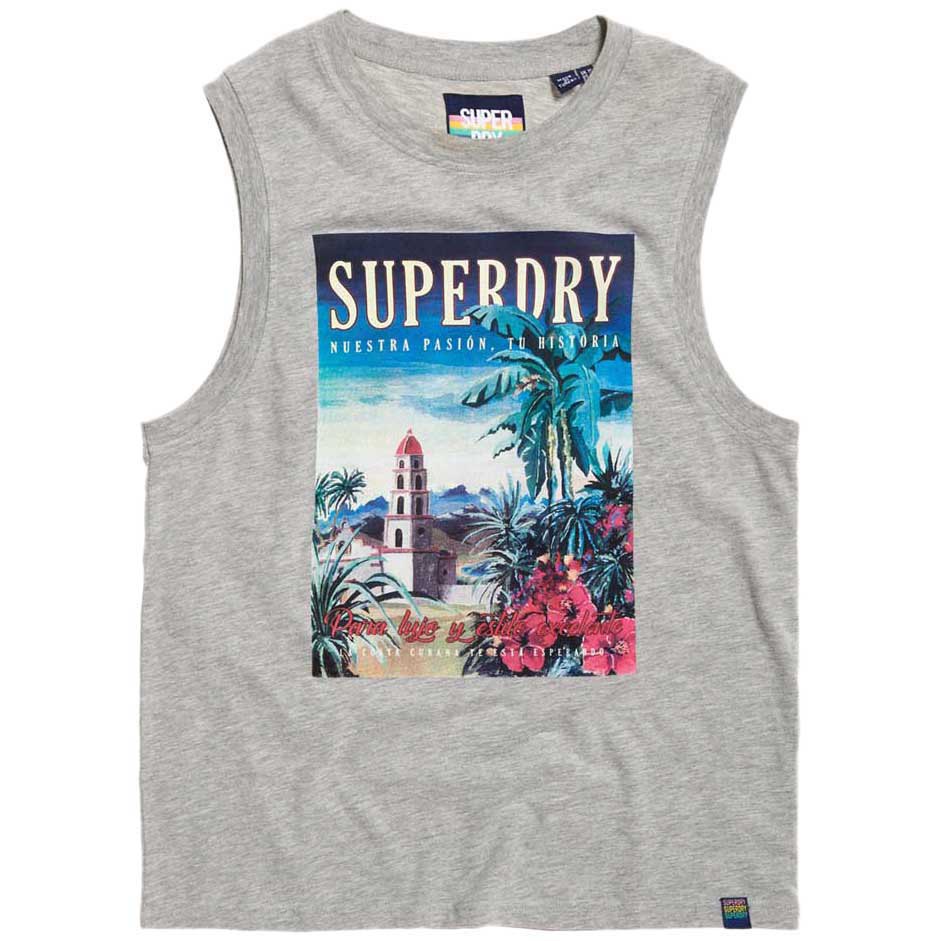 Superdry Sun Island Ärmelloses T-shirt L Pebble Grey Marl günstig online kaufen