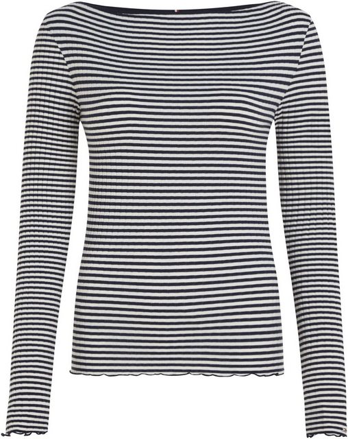 Tommy Hilfiger Langarmshirt SLIM CTN MDAL RIB STP SLSH-NK LS mit Streifenmu günstig online kaufen