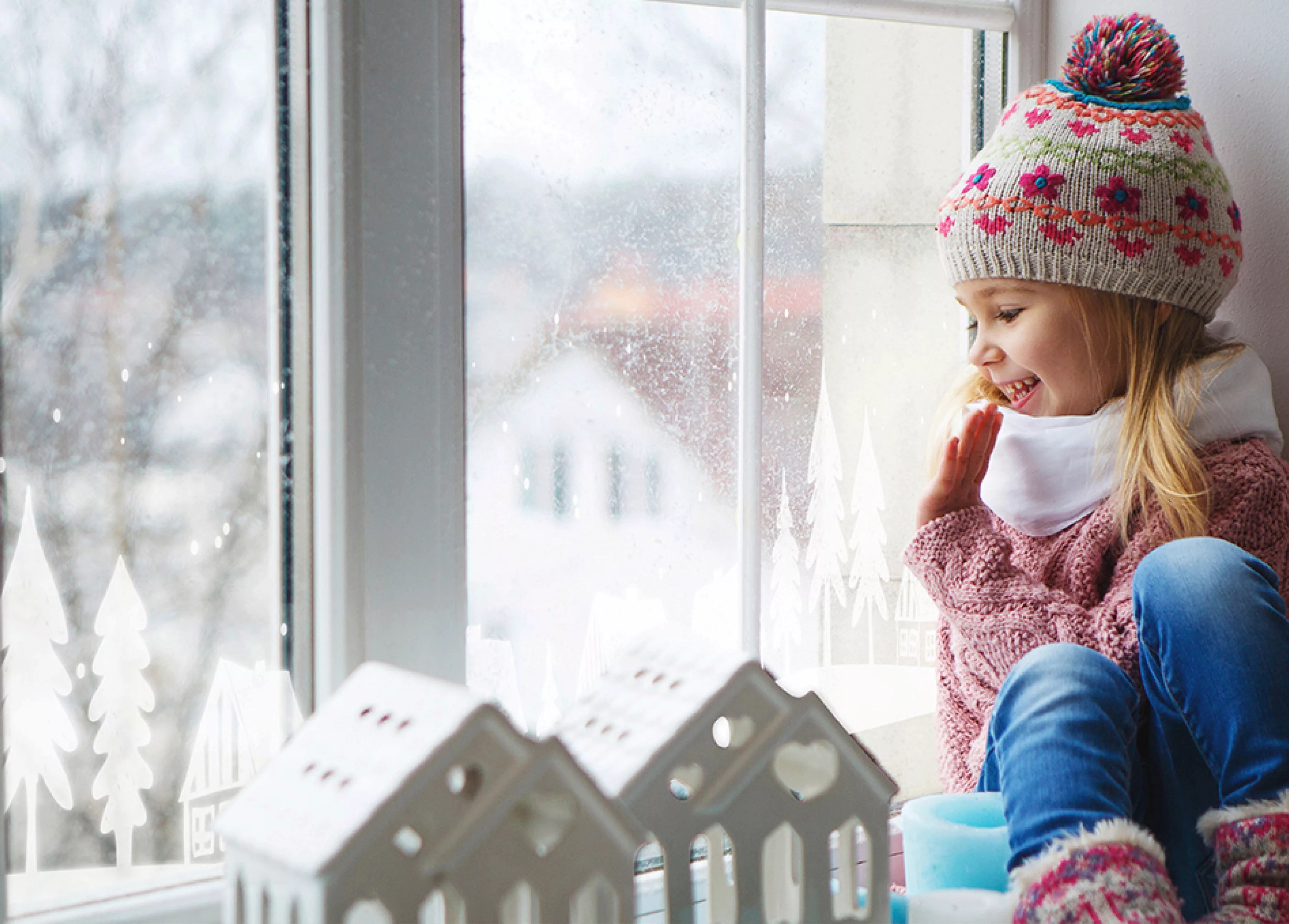 MySpotti Fensterfolie "Look Winter Village white", halbtransparent, glattst günstig online kaufen