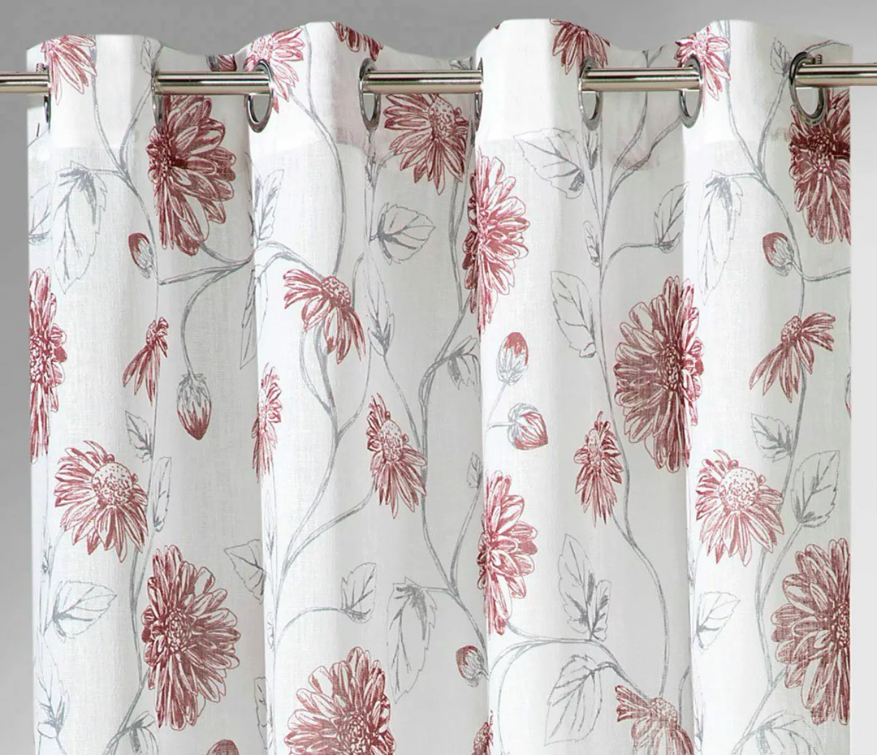 Weckbrodt Vorhang »Dahlia«, (1 St.), Leinen-Optik, Transparent, floral, geb günstig online kaufen