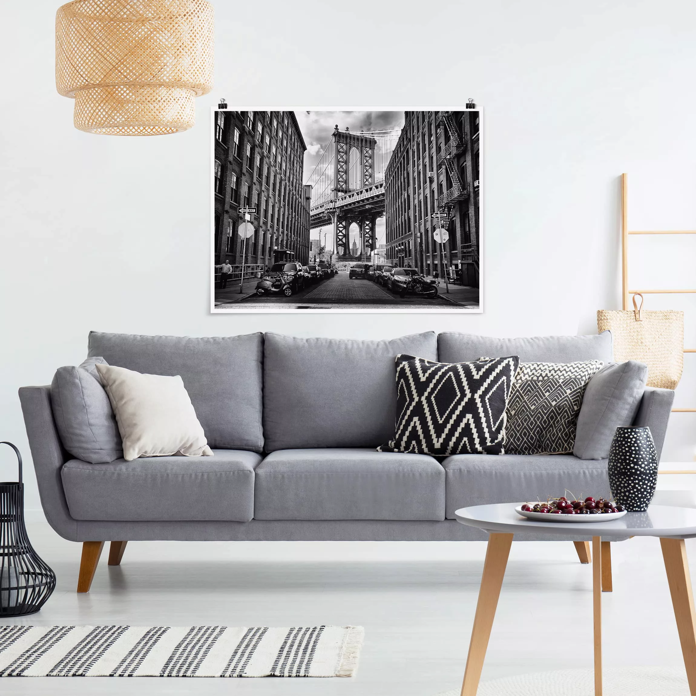 Poster Architektur & Skyline - Querformat Manhattan Bridge in America günstig online kaufen