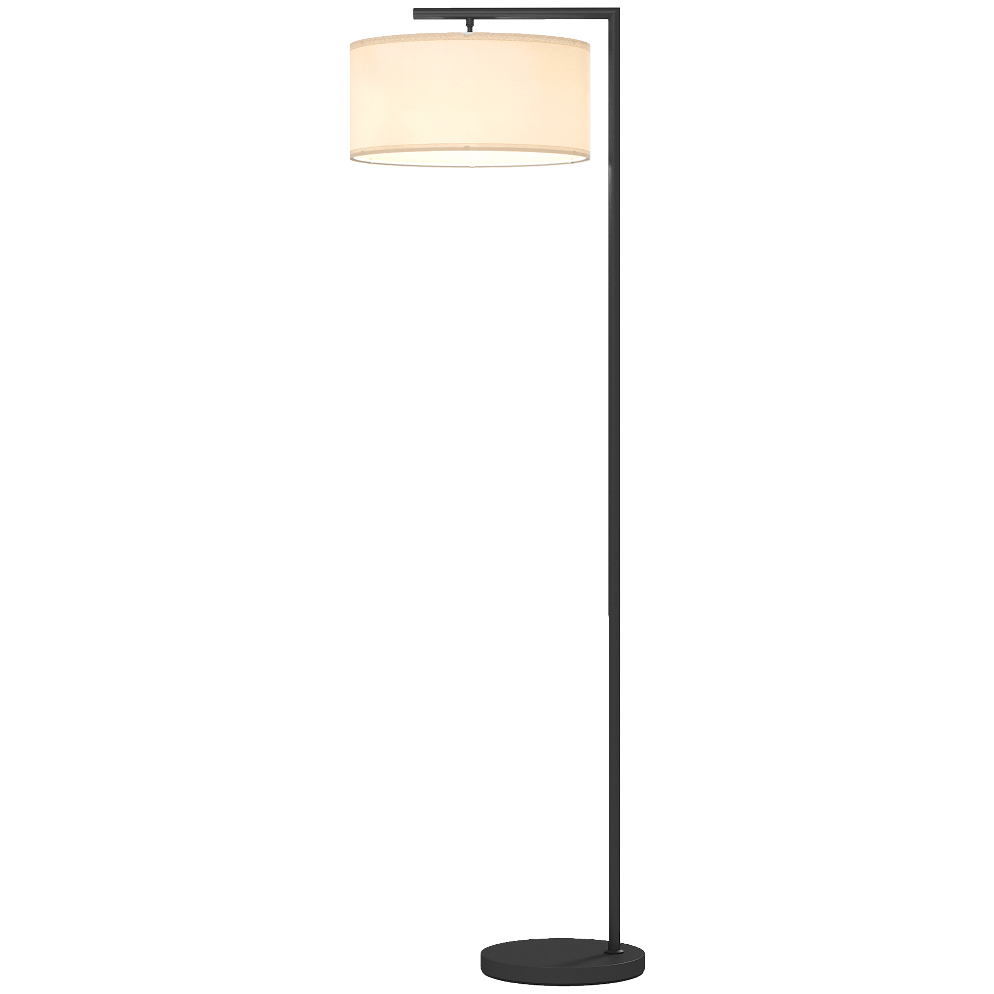 HOMCOM Stehlampe Stehleuchte mit Leinenlampenschirm stabiler runder Basis f günstig online kaufen