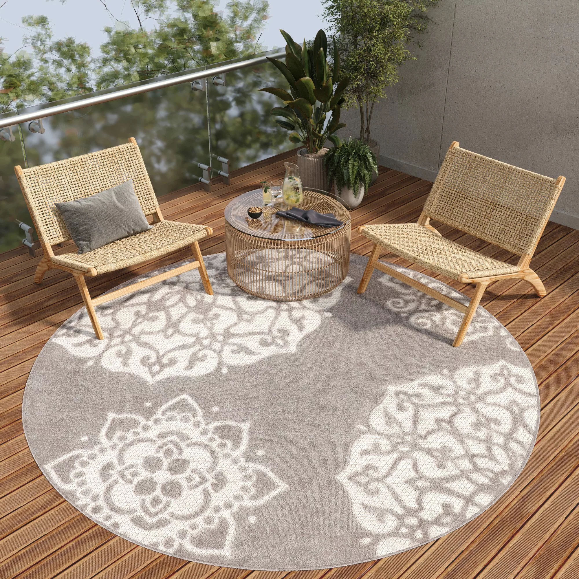 Tapiso Outdoorteppich PATIO, rund, Höhe: 6 günstig online kaufen