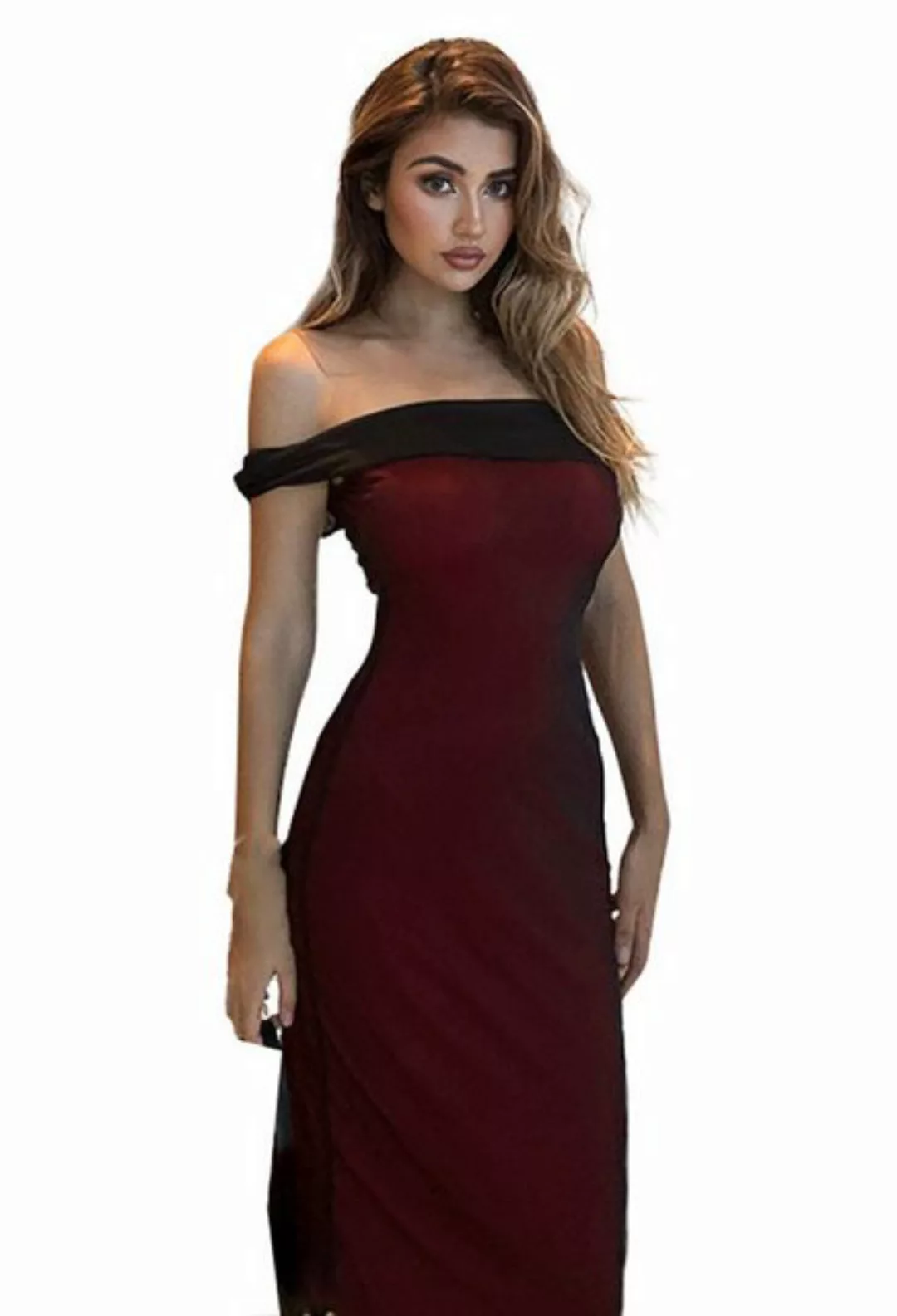 CHENIN Wickelkleid Einschultriger schmaler langer Rock, Damenkleid Lässige günstig online kaufen