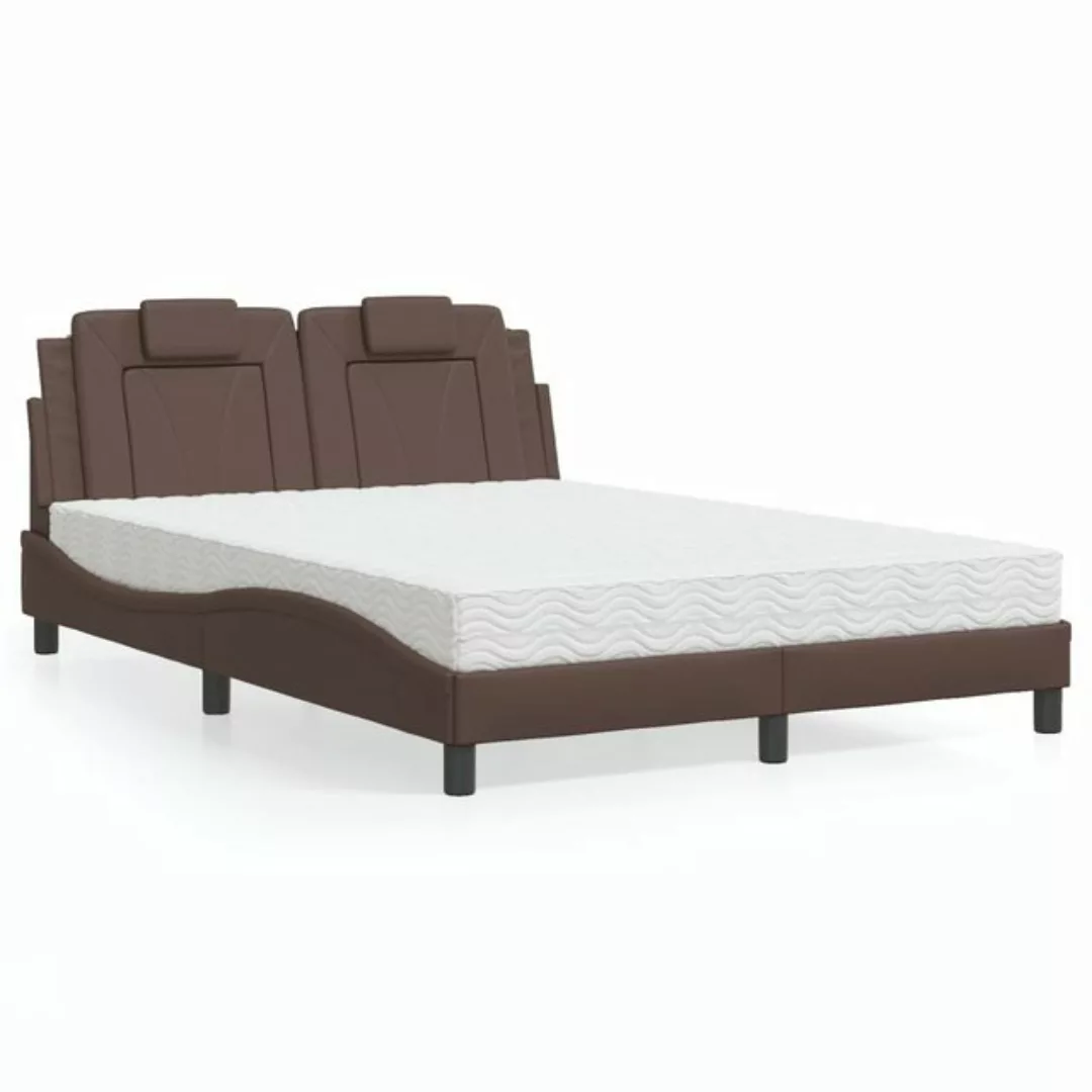 vidaXL Bett mit Matratze Braun 140x190 cm Kunstleder Modell 32012374 günstig online kaufen