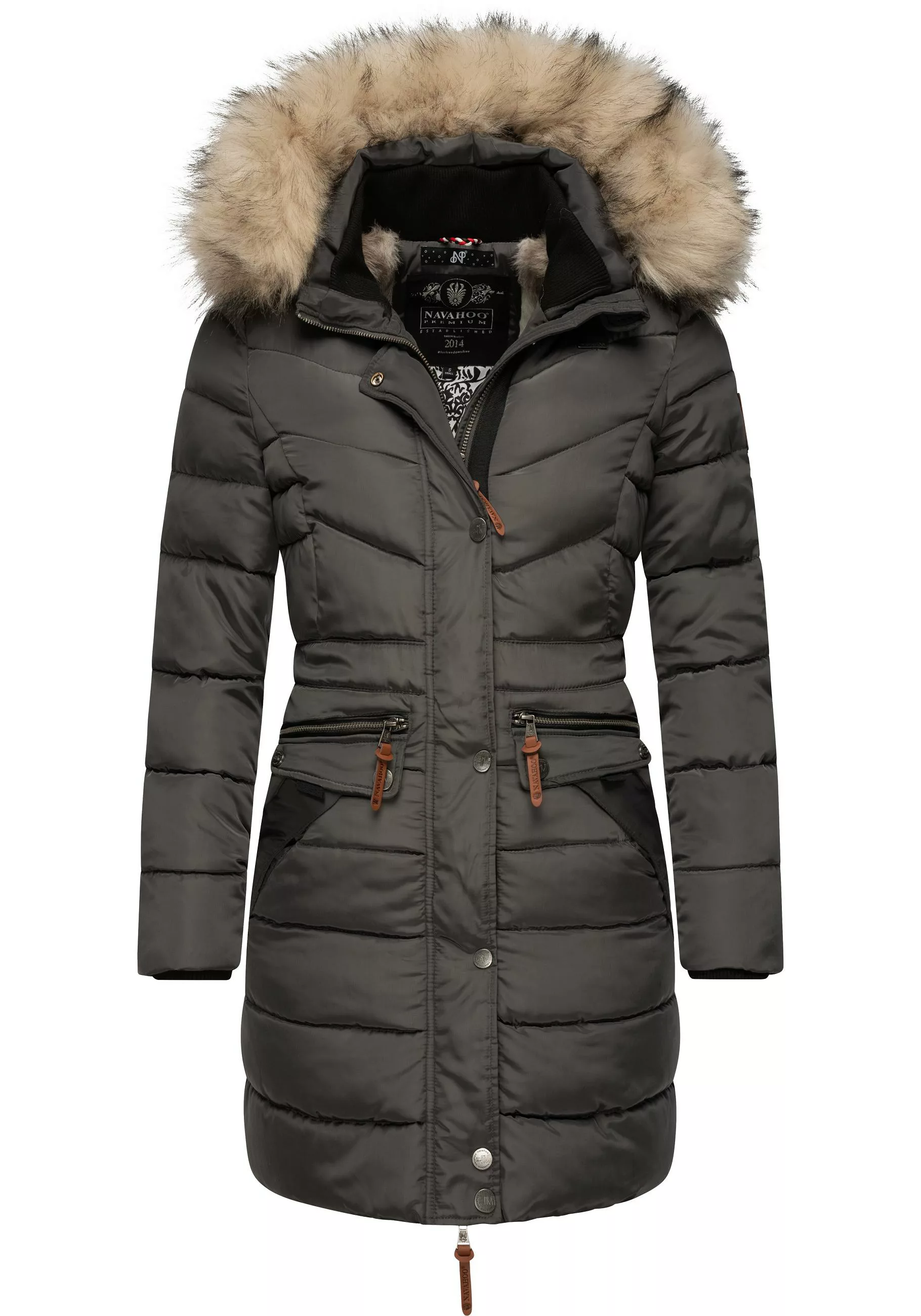 Navahoo Steppmantel "Paula", stylischer Winter Parka m. edlem Fellimitat günstig online kaufen