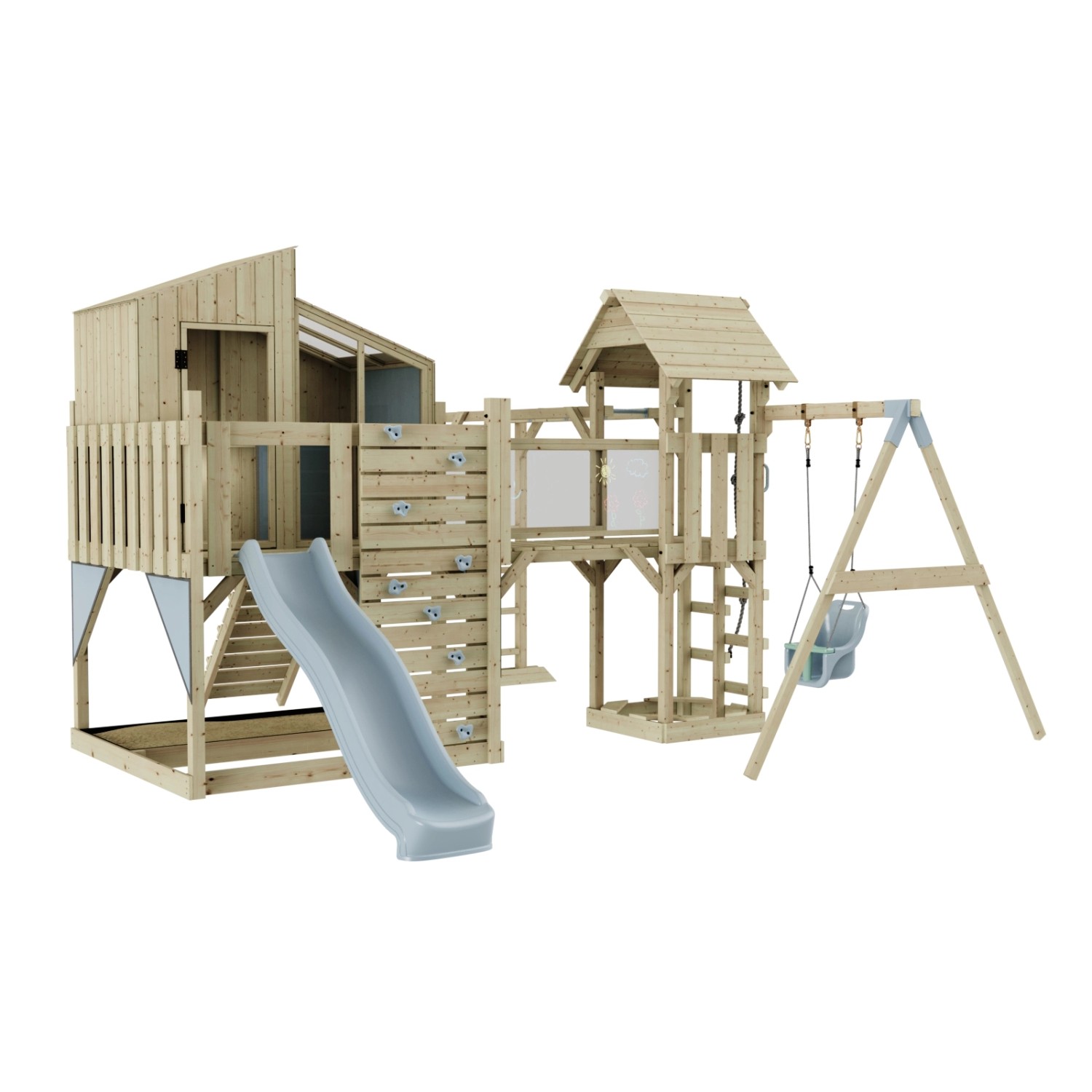 OutdoorToys Spielturm Liv mit Babyschaukel Eisblau günstig online kaufen