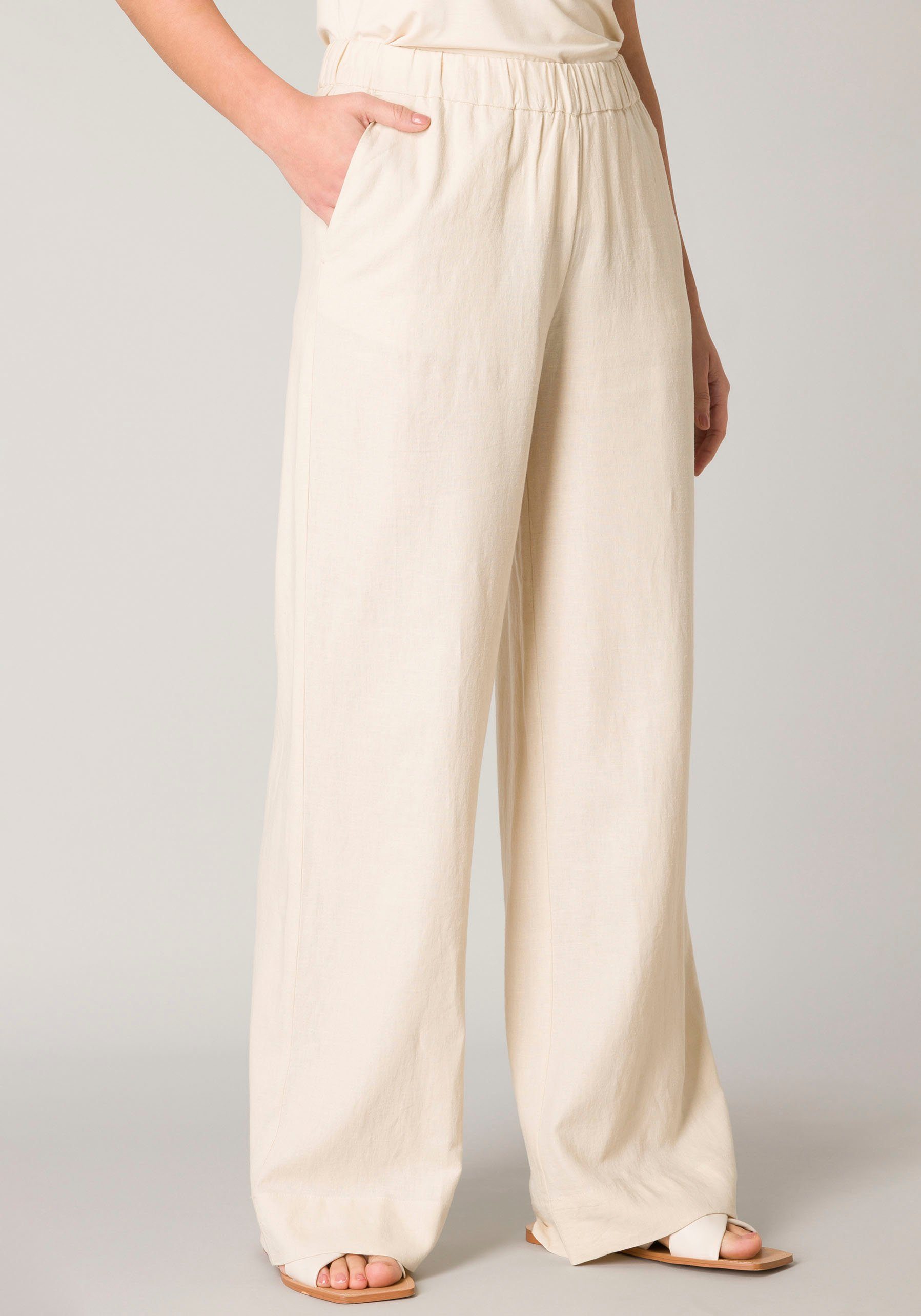 Base Level Leinenhose "Yul", Sommerhose mit elastischem Bund günstig online kaufen