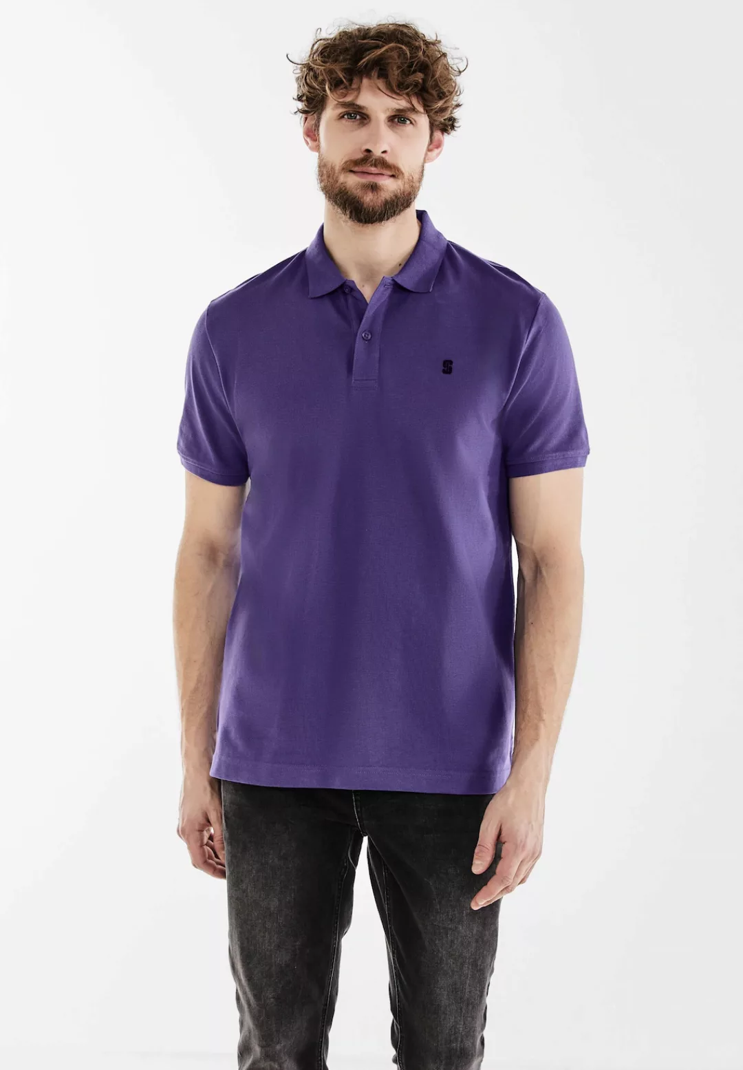 STREET ONE MEN Poloshirt, in Unifarbe günstig online kaufen