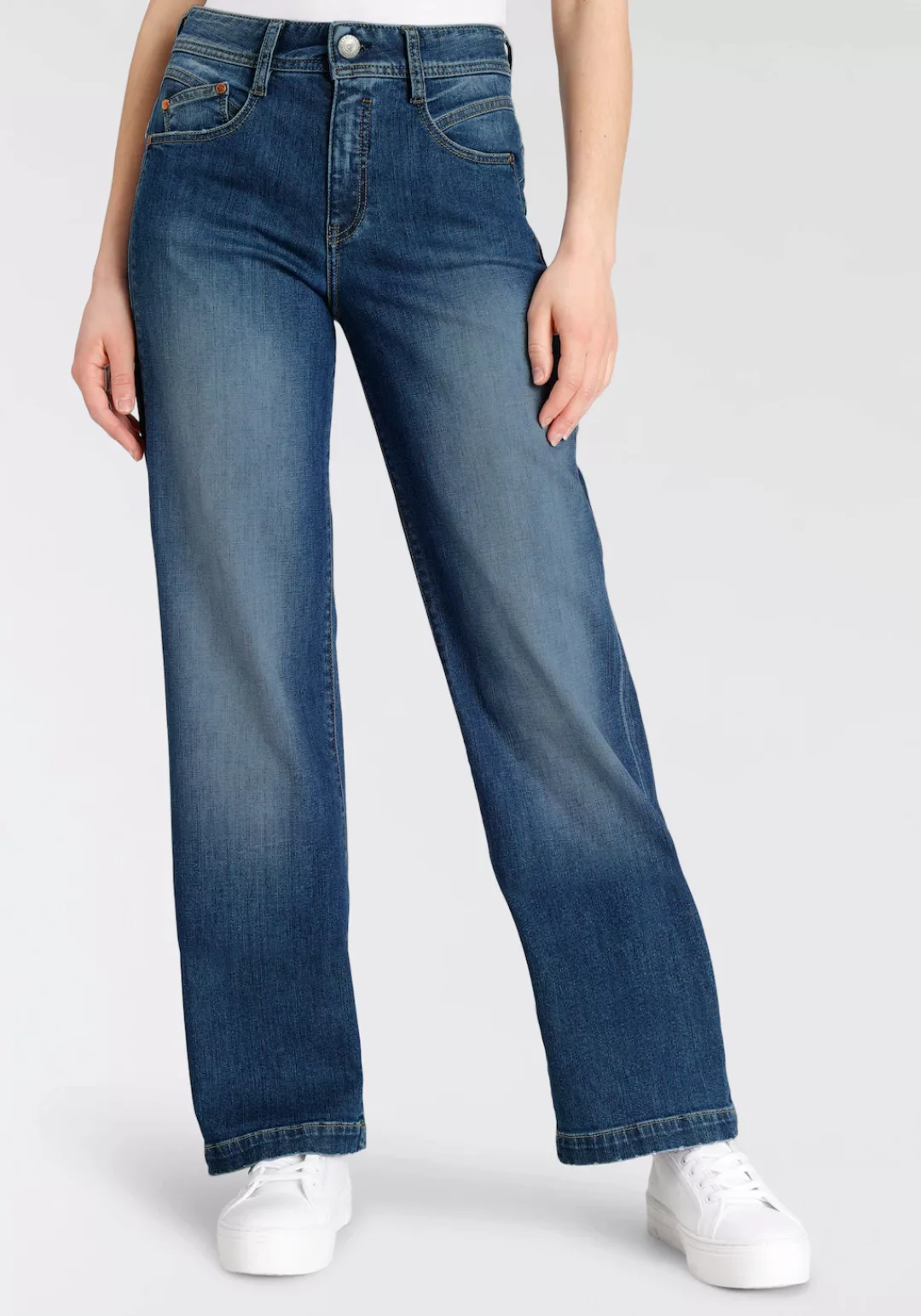 Herrlicher Weite Jeans Gila Sailor Long Organic Waschung günstig online kaufen