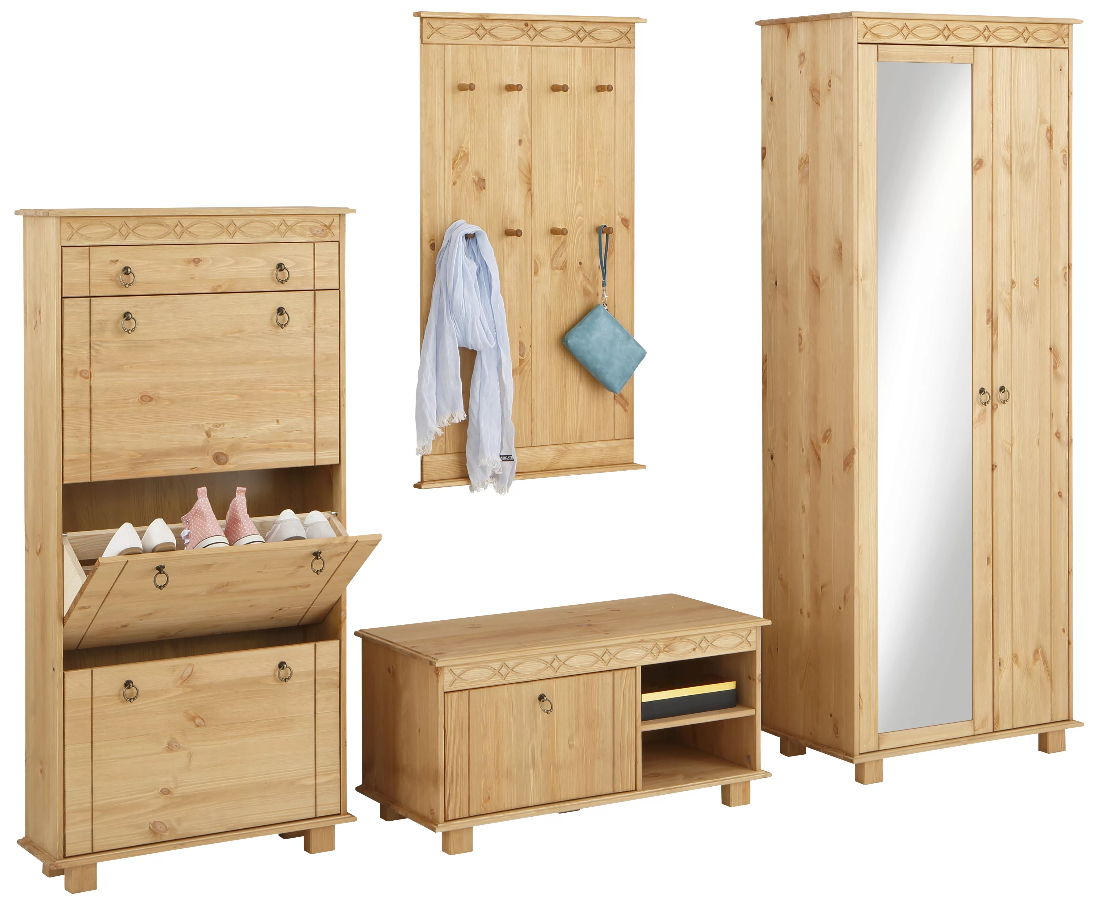 Home affaire Garderoben-Set »Indra«, (Set, 4 St.), 4-tlg. Set: Schuhschrank günstig online kaufen