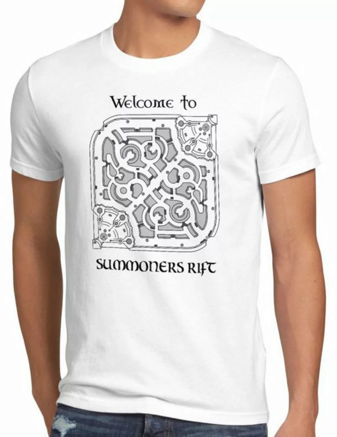 style3 Print-Shirt Herren T-Shirt Summoners Rift overworld map gamer league günstig online kaufen