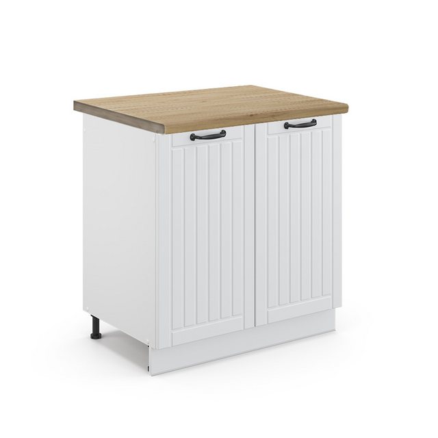 Vicco Spülenunterschrank Fame-Line, Weiß Landhaus/Weiß, 80 cm, AP Anthrazit günstig online kaufen