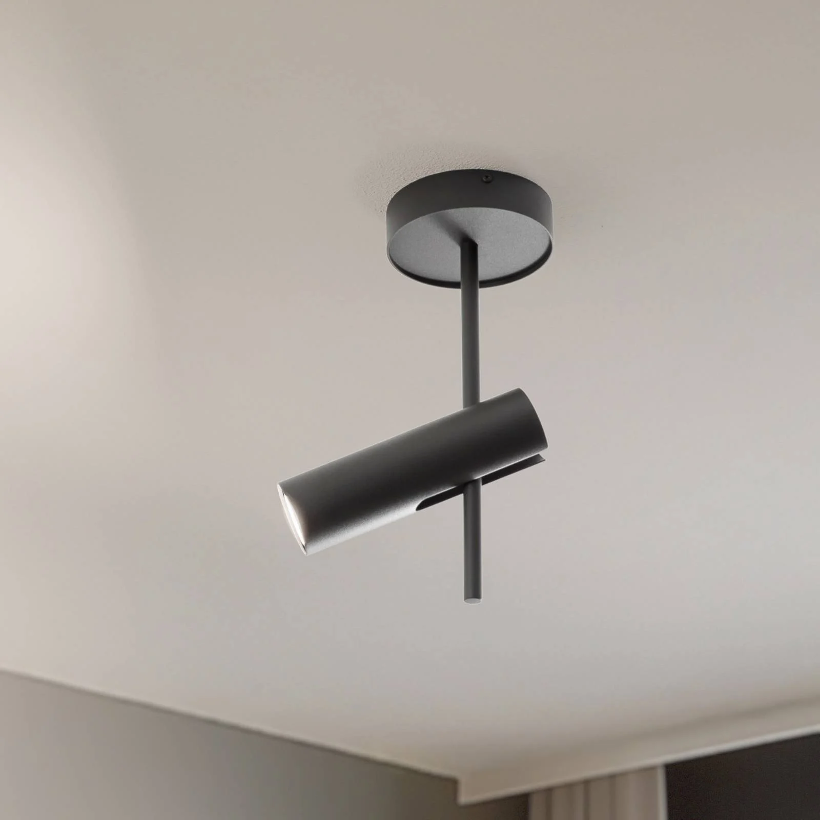 Deckenspot Leda 1, olivgrün, 1-flammig, Stahl, Höhe 34 cm günstig online kaufen