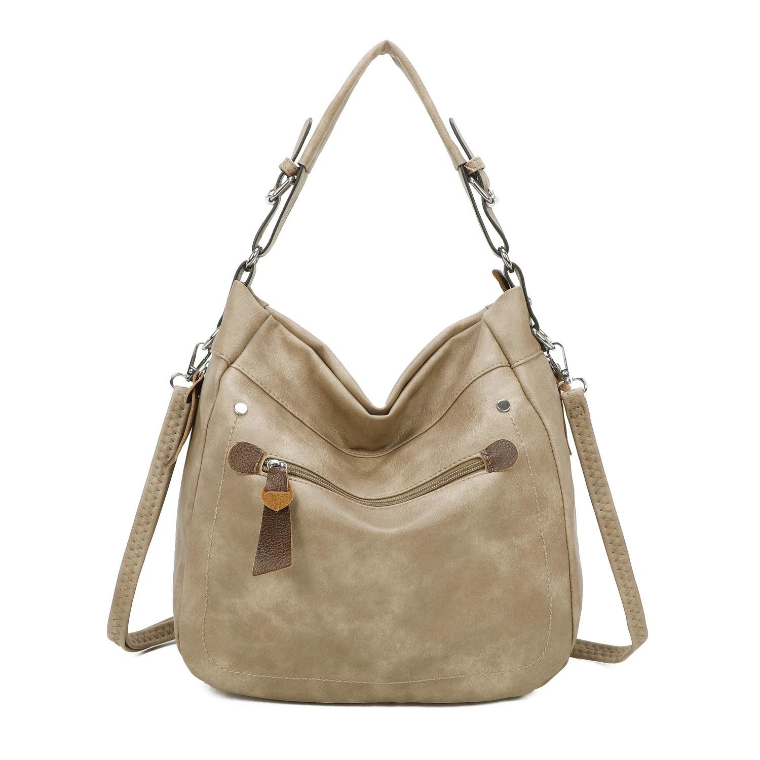 ITALYSHOP24 Schultertasche Damen Tasche Shopper Hobo-Bag günstig online kaufen