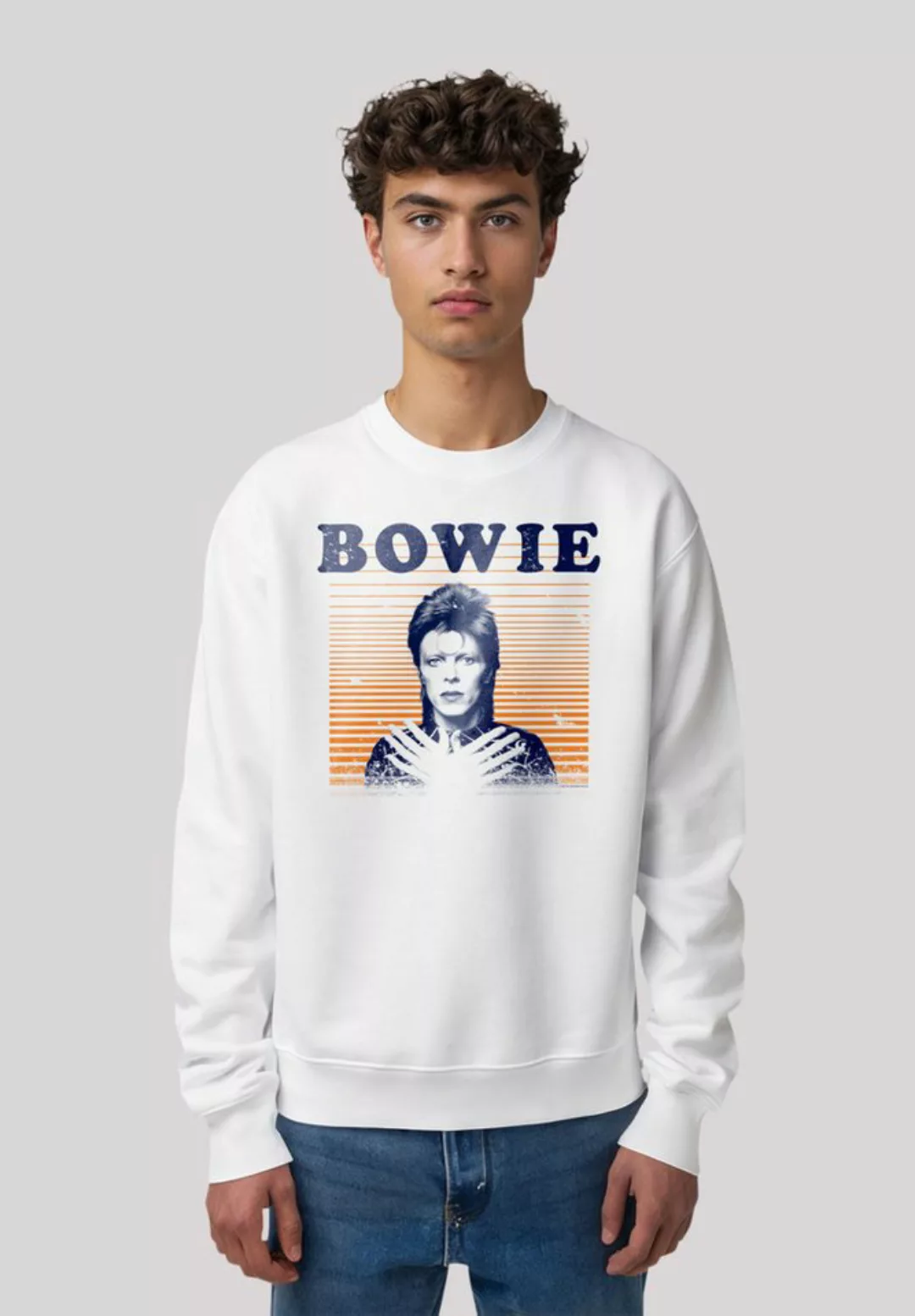 F4NT4STIC Sweatshirt "David Bowie Orange Stripes", Premium Qualität günstig online kaufen