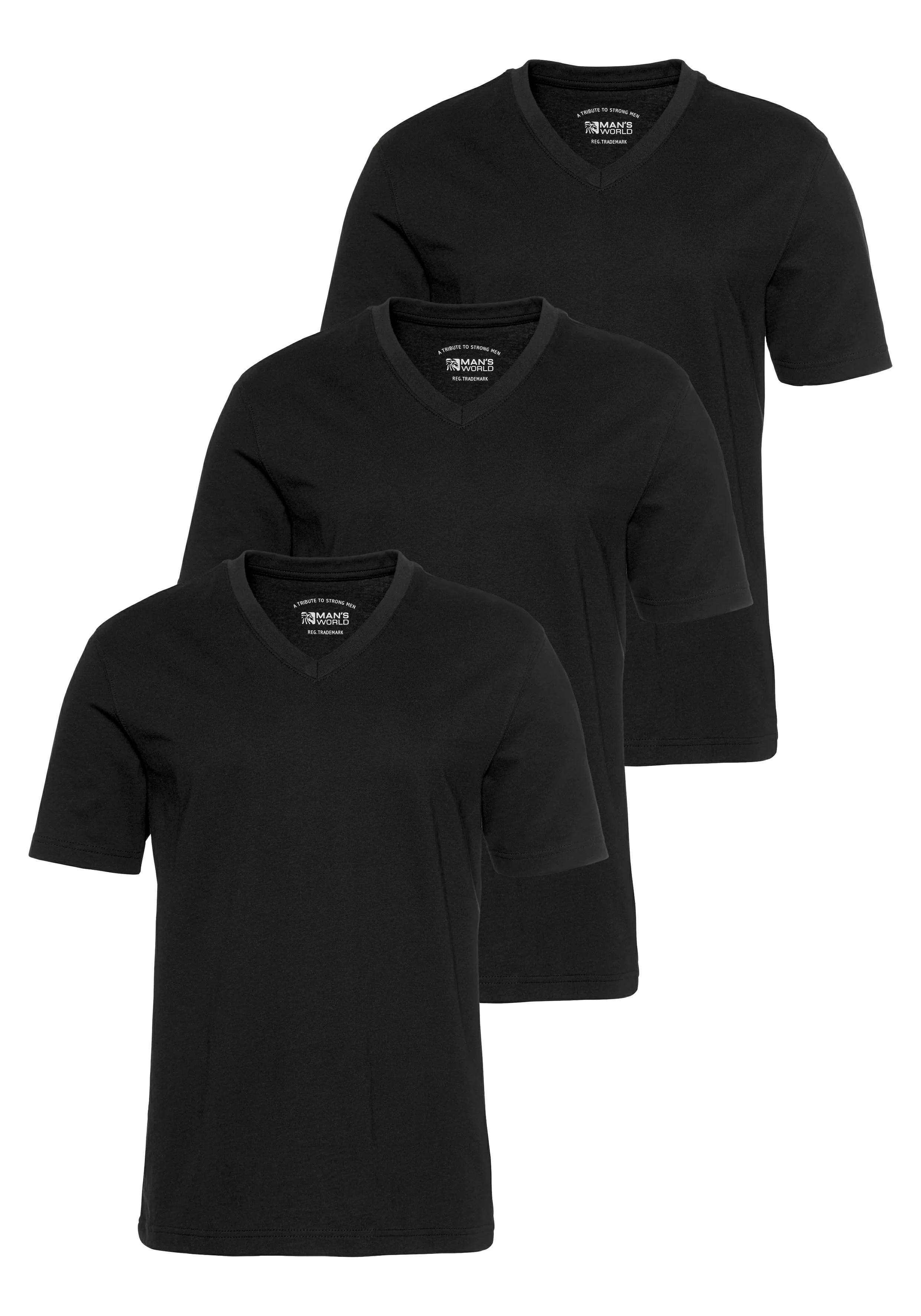Mans World V-Shirt, (Packung, 3 tlg., 3er-Pack) günstig online kaufen