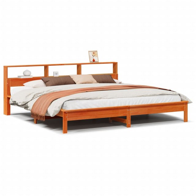 vidaXL Bett, Massivholzbett ohne Matratze Wachsbraun 200x200 Kiefernholz günstig online kaufen