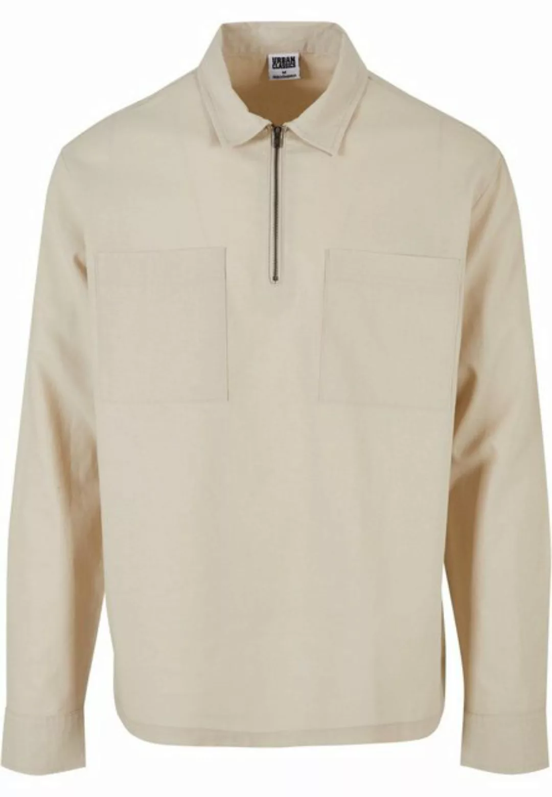 URBAN CLASSICS Langarmhemd Urban Classics Herren Cotton Linen Half Zip Shir günstig online kaufen