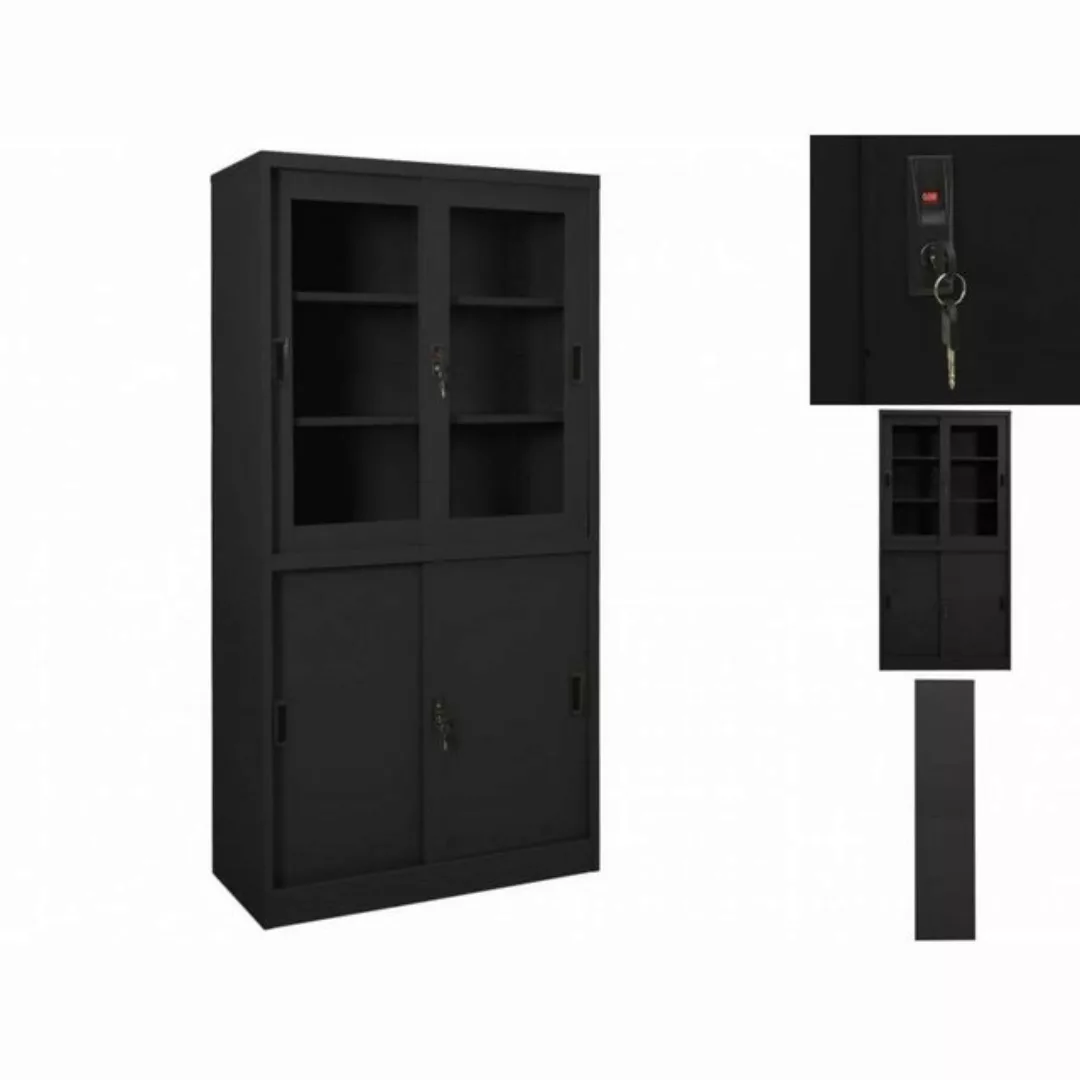 vidaXL Kleiderschrank Büroschrank mit Schiebetür Anthrazit 90x40x180 cm Sta günstig online kaufen