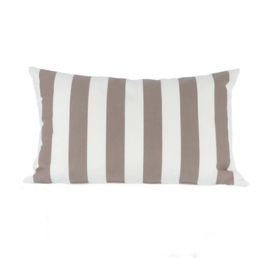 Kissen SOMNIA Streifen weiß/taupe 60 x 40 cm günstig online kaufen