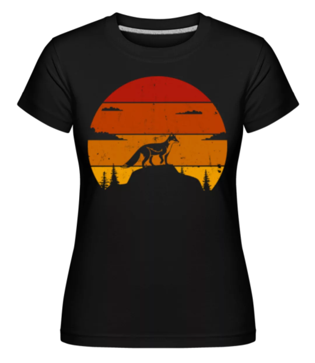 Retro Sonnenuntergang Fuchs · Shirtinator Frauen T-Shirt günstig online kaufen