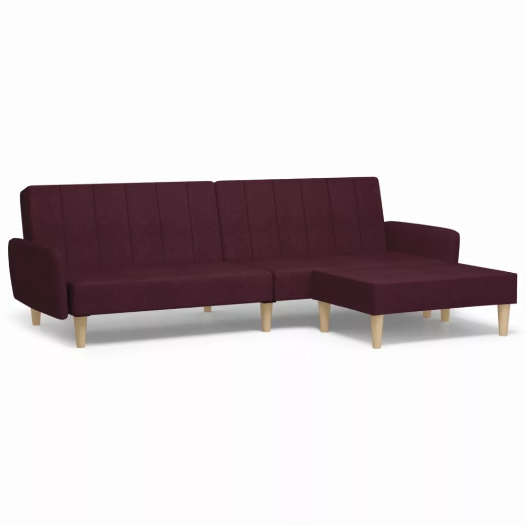 Vidaxl Schlafsofa 2-sitzer Mit Fußhocker Lila Stoff günstig online kaufen