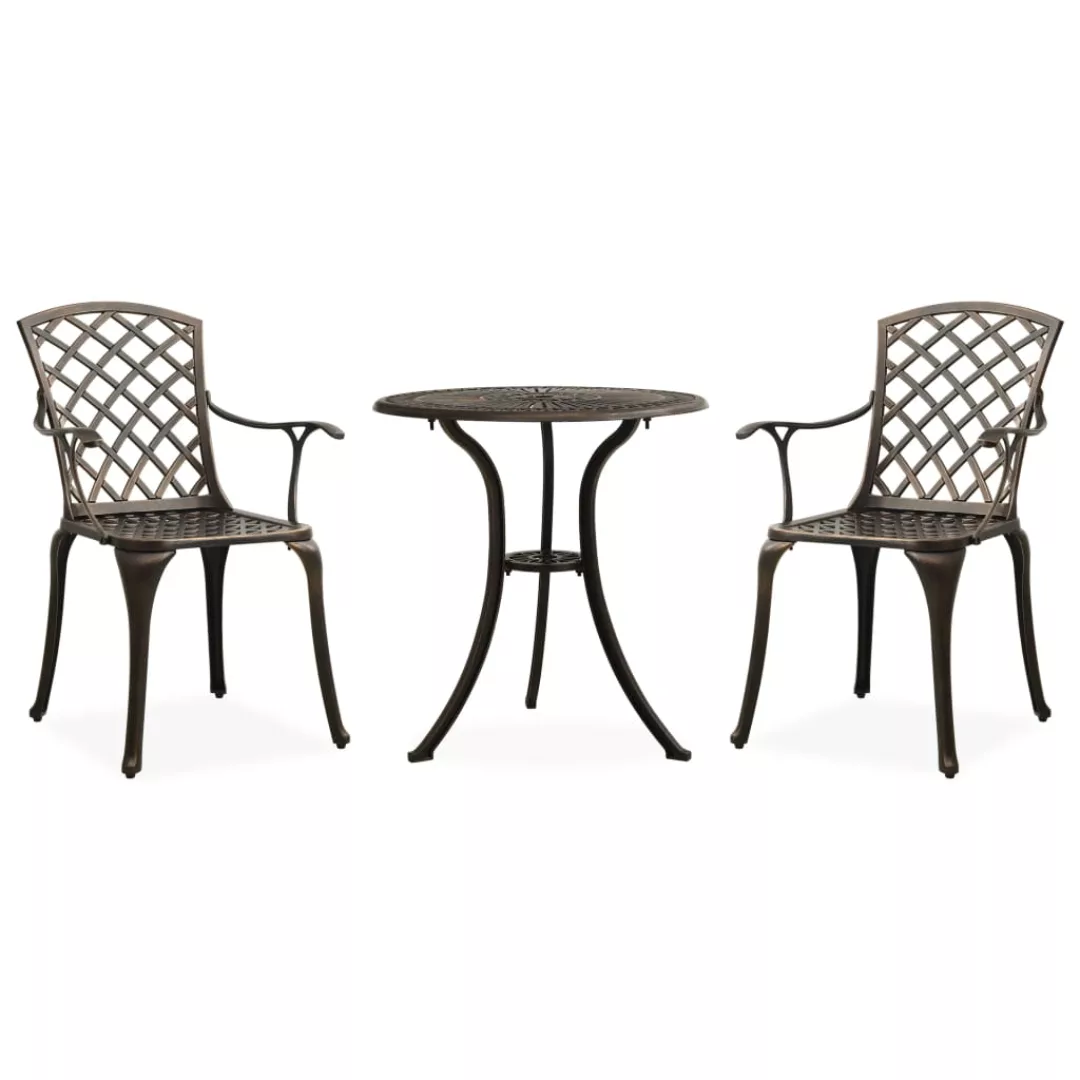 3-tlg. Bistro-set Aluminiumguss Bronzen günstig online kaufen