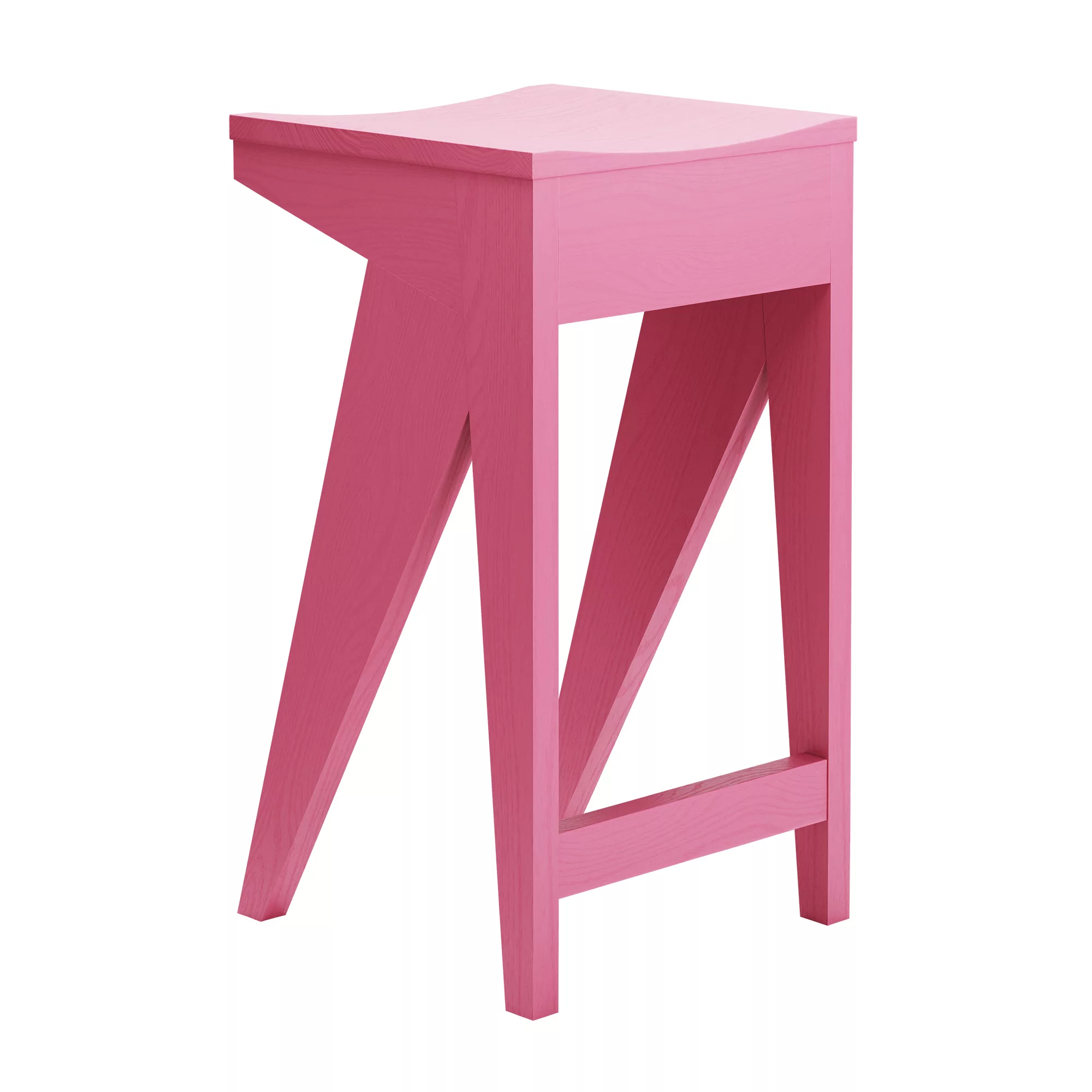 OUT OBJEKTE UNSERER TAGE - Schulz Barhocker 65cm - Esche Miami pink lackier günstig online kaufen