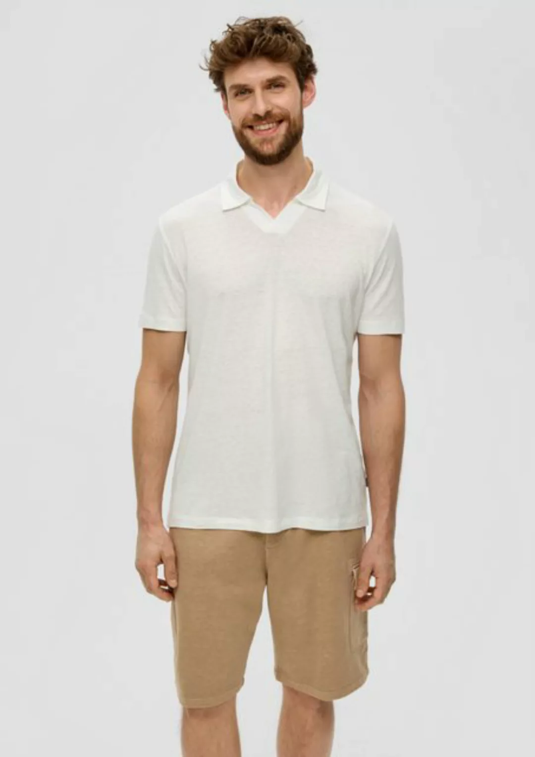 s.Oliver Kurzarmshirt Poloshirt aus Leinenmix günstig online kaufen