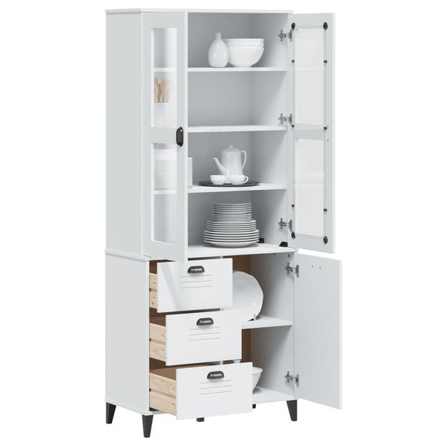 vidaXL Buffet Buffet Buffetschrank Highboard VIKEN Weiß 80x40x190 cm Massiv günstig online kaufen