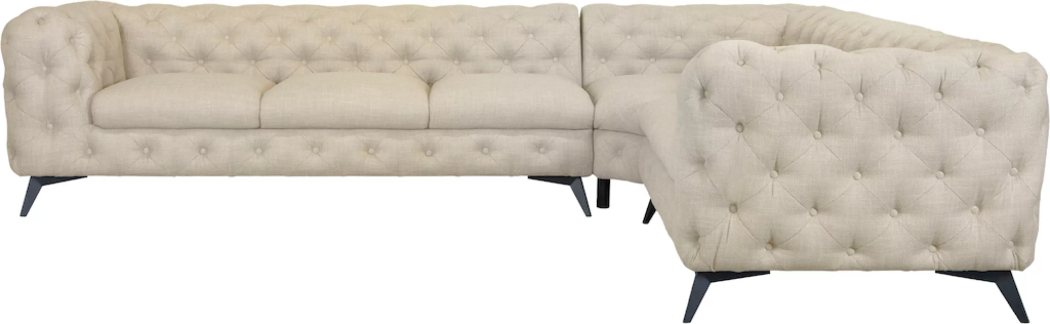 Leonique Chesterfield-Sofa "Glynis L-Form", aufwändige Knopfheftung, modern günstig online kaufen