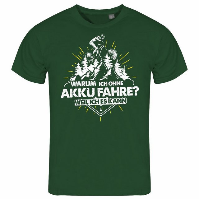 deinshirt Print-Shirt Herren T-Shirt Warum ich ohne Akku fahre - weil ich e günstig online kaufen