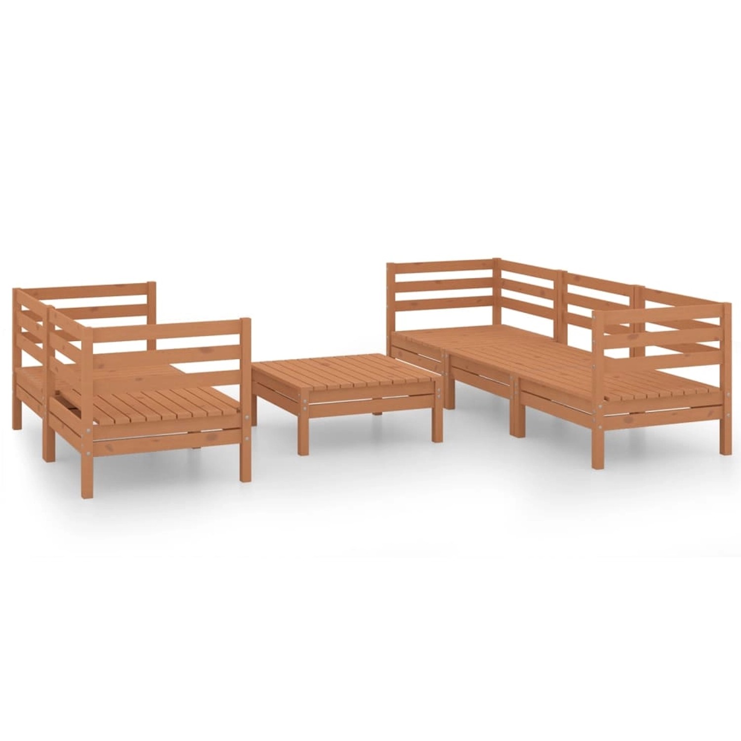 6-tlg. Garten-lounge-set Honigbraun Massivholz Kiefer günstig online kaufen