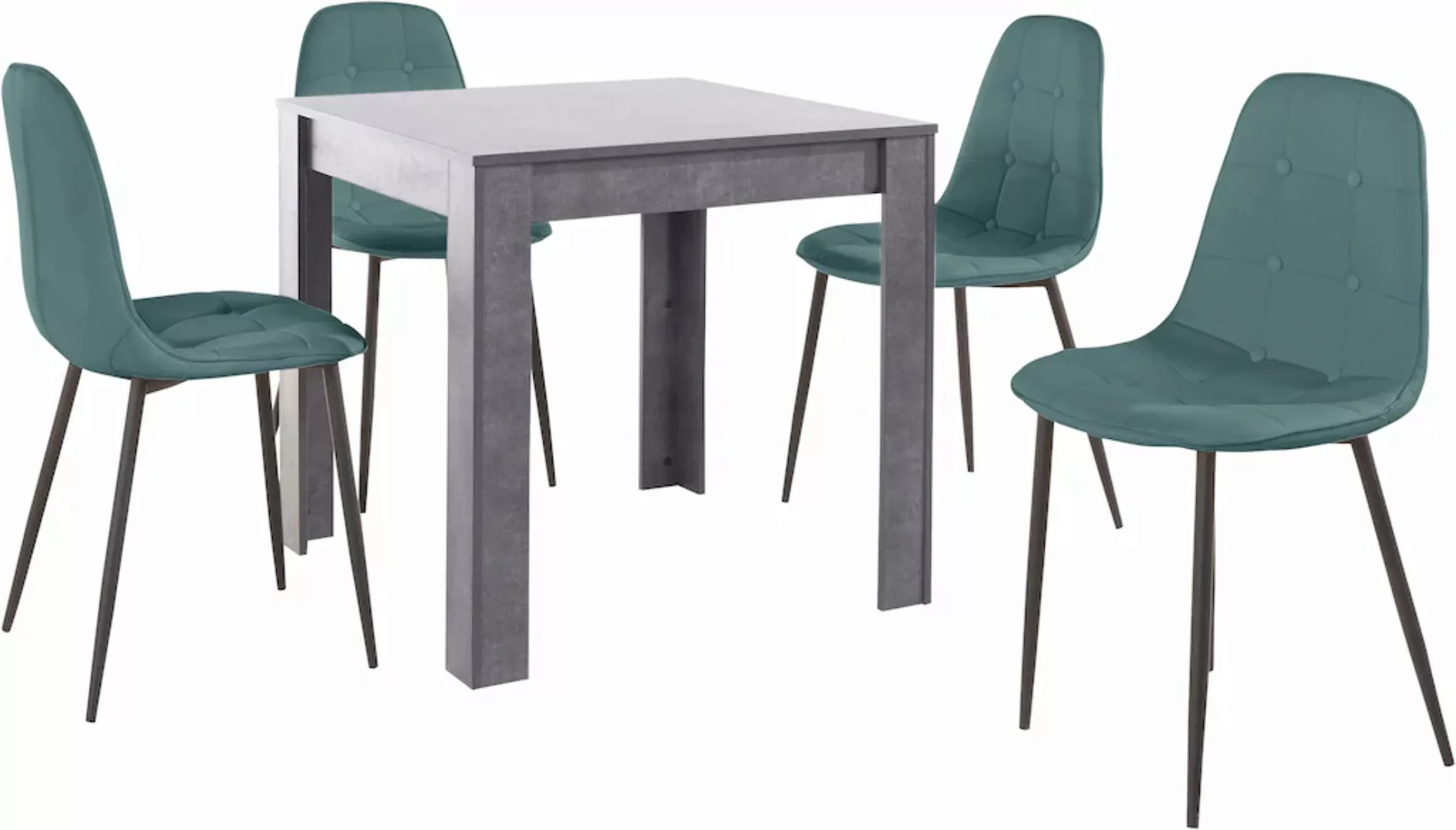 INOSIGN Essgruppe, (Set, 5 tlg.), mit Esstisch 80 cm breit günstig online kaufen