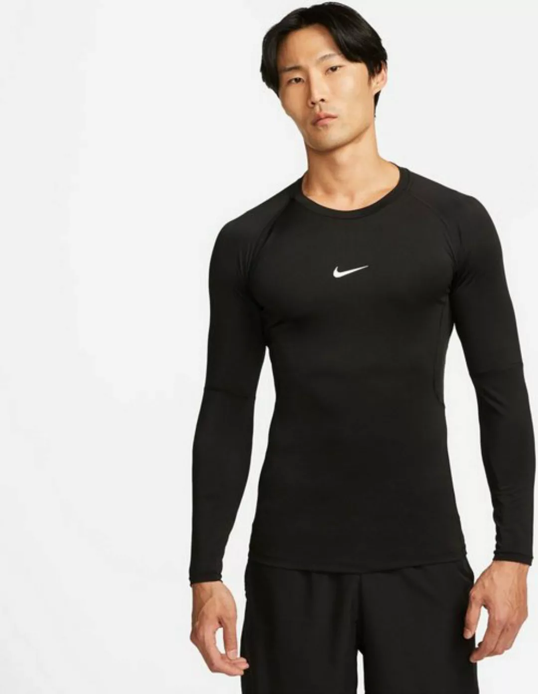 Nike Trainingspullover NK Pro DF Herren Fitness-Longsleeve - Schwarz/Weiß günstig online kaufen