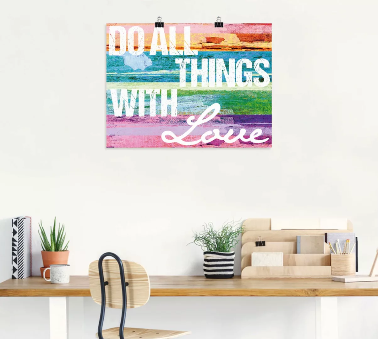 Artland Wandbild "Tu alles mit Liebe", Sprüche & Texte, (1 St.), als Alubil günstig online kaufen