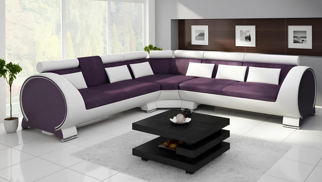 JVmoebel Sofa Ecksofa VIGO "LT01" Eckcouch Couch Sofa Eckgarnitur Ledersofa günstig online kaufen