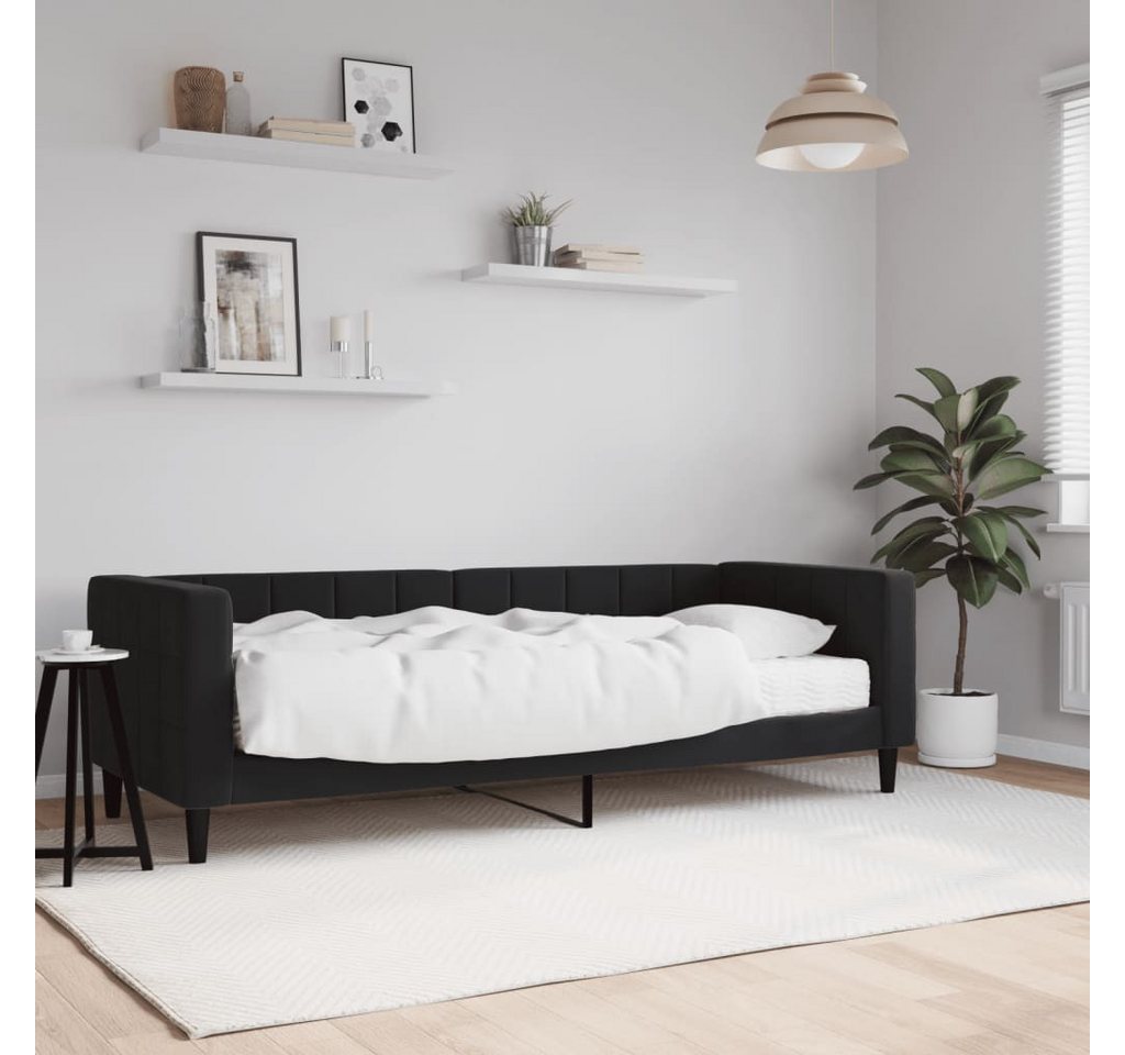 vidaXL Gästebett Gästebett Tagesbett mit Matratze Schwarz 80x200 cm Samt Be günstig online kaufen